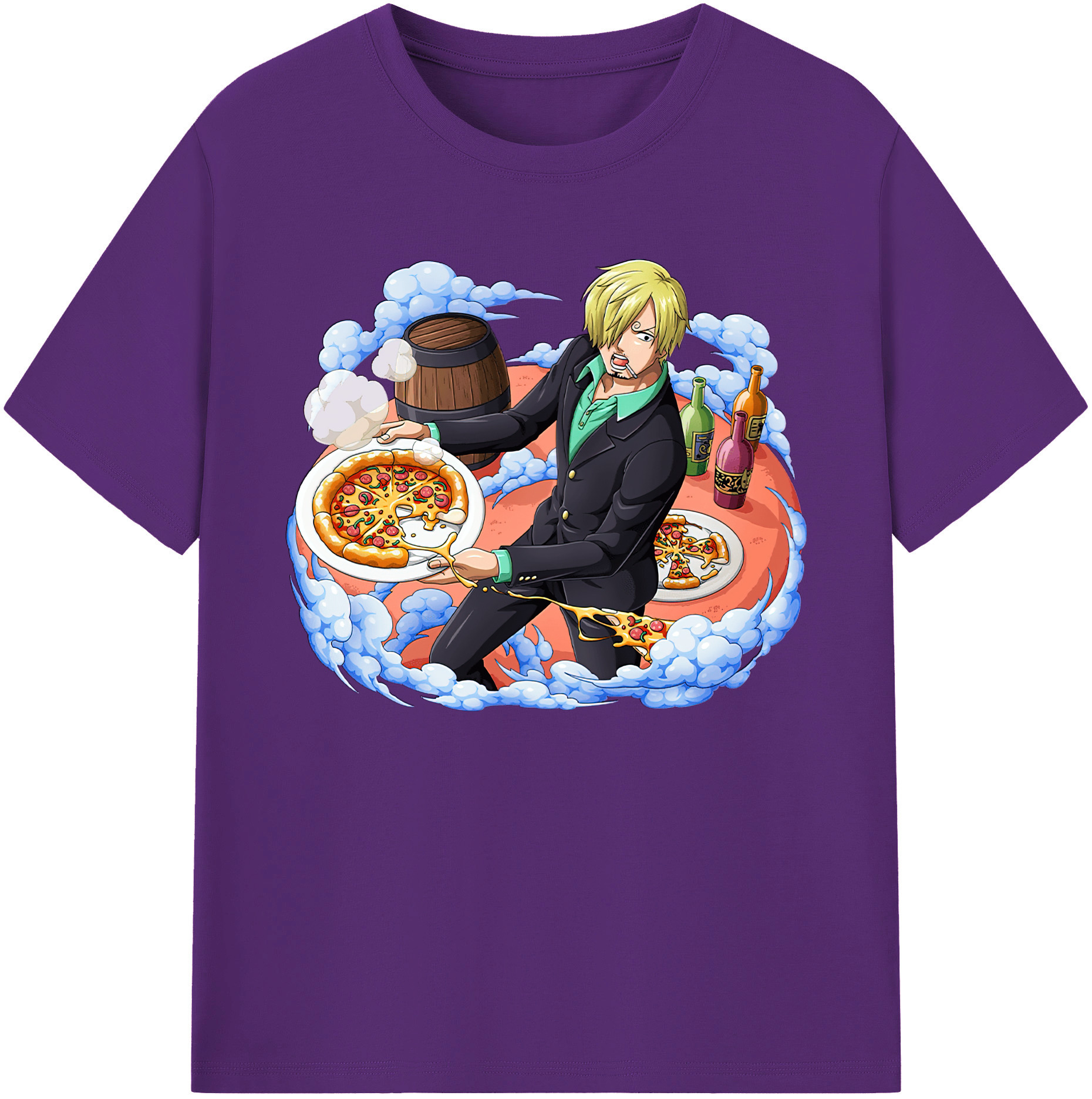 （画像用） ワンピース サンジ ONE PIECE Sanji 綿100％ メンズ半袖Tシャツ｜肌触りやわらか＆通気性