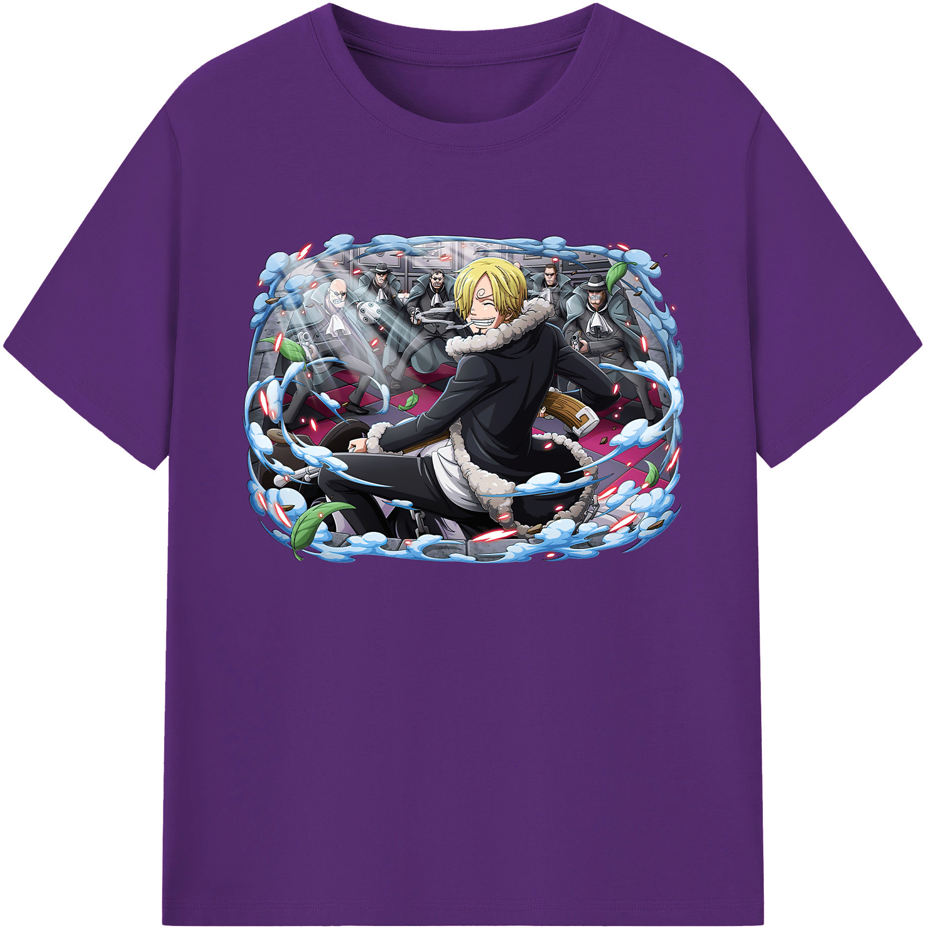 （画像用） ワンピース サンジ ONE PIECE Sanji 綿100％ メンズ半袖Tシャツ｜肌触りやわらか＆通気性