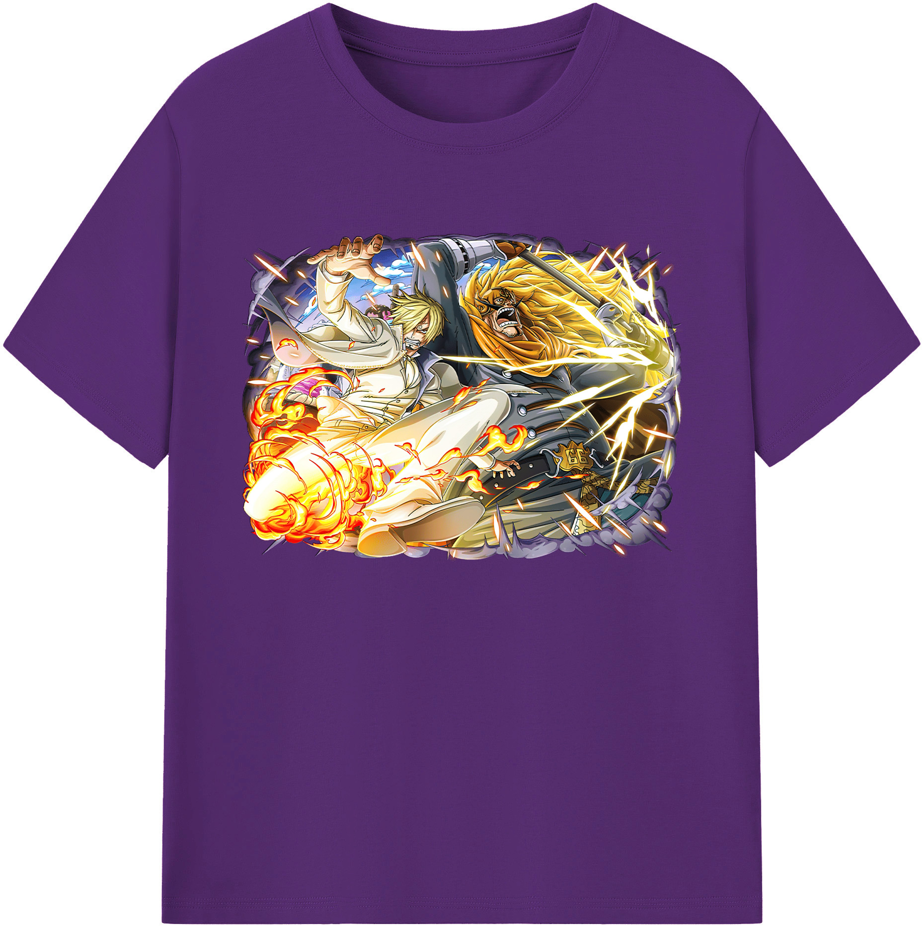 （画像用） ワンピース サンジ ONE PIECE Sanji 綿100％ メンズ半袖Tシャツ｜肌触りやわらか＆通気性