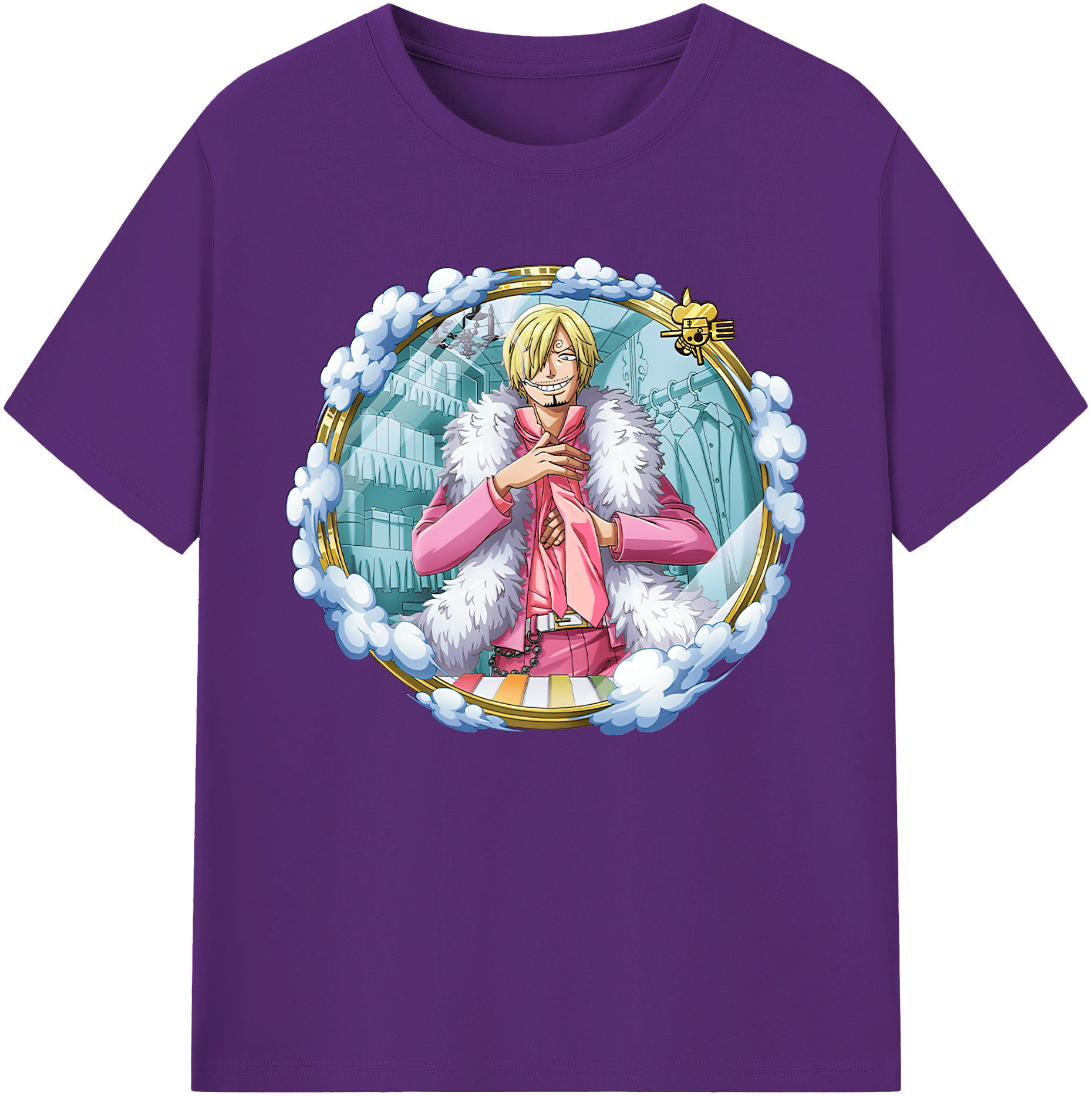 （画像用） ワンピース サンジ ONE PIECE Sanji 綿100％ メンズ半袖Tシャツ｜肌触りやわらか＆通気性