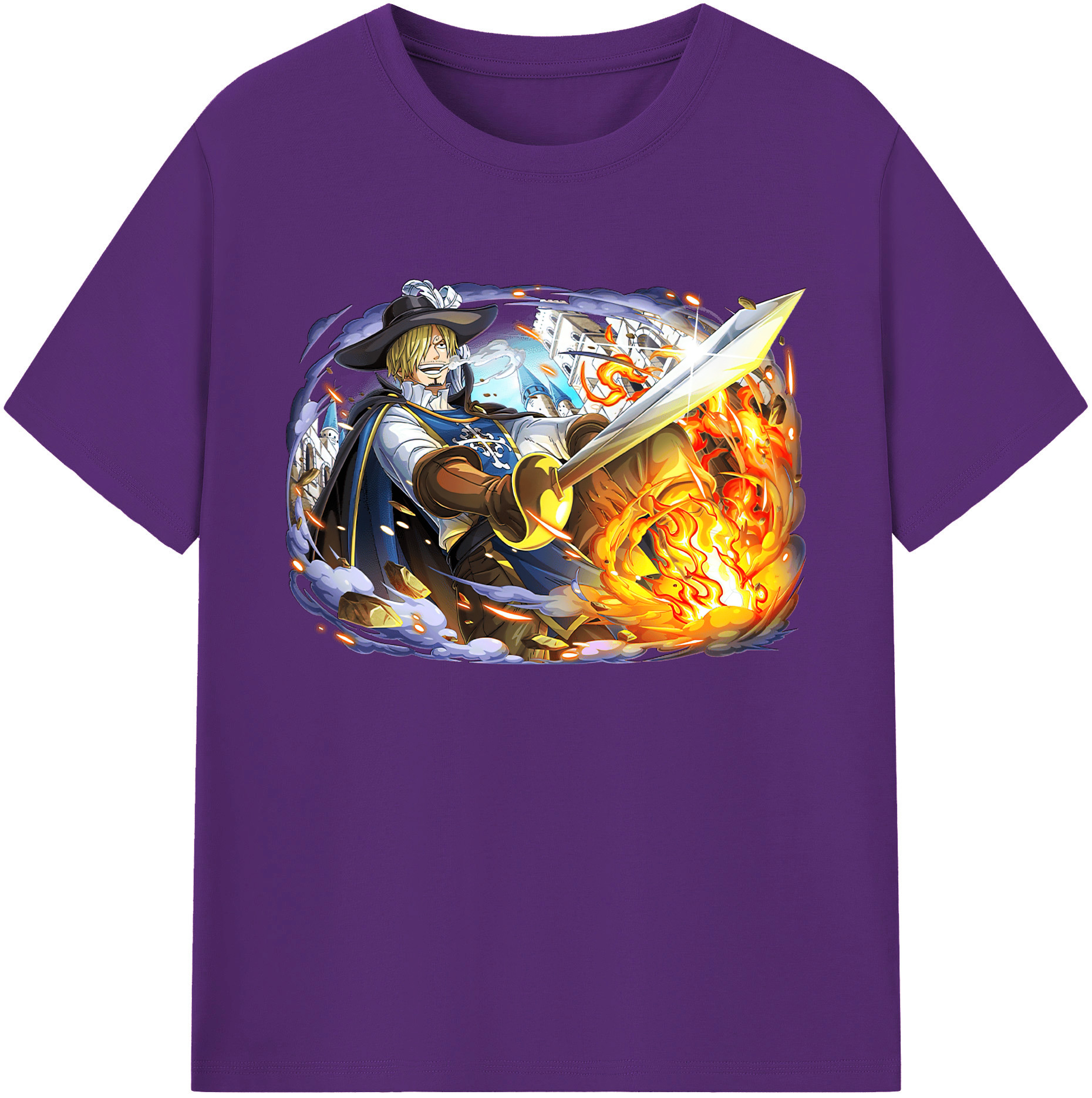 （画像用） ワンピース サンジ ONE PIECE Sanji 綿100％ メンズ半袖Tシャツ｜肌触りやわらか＆通気性