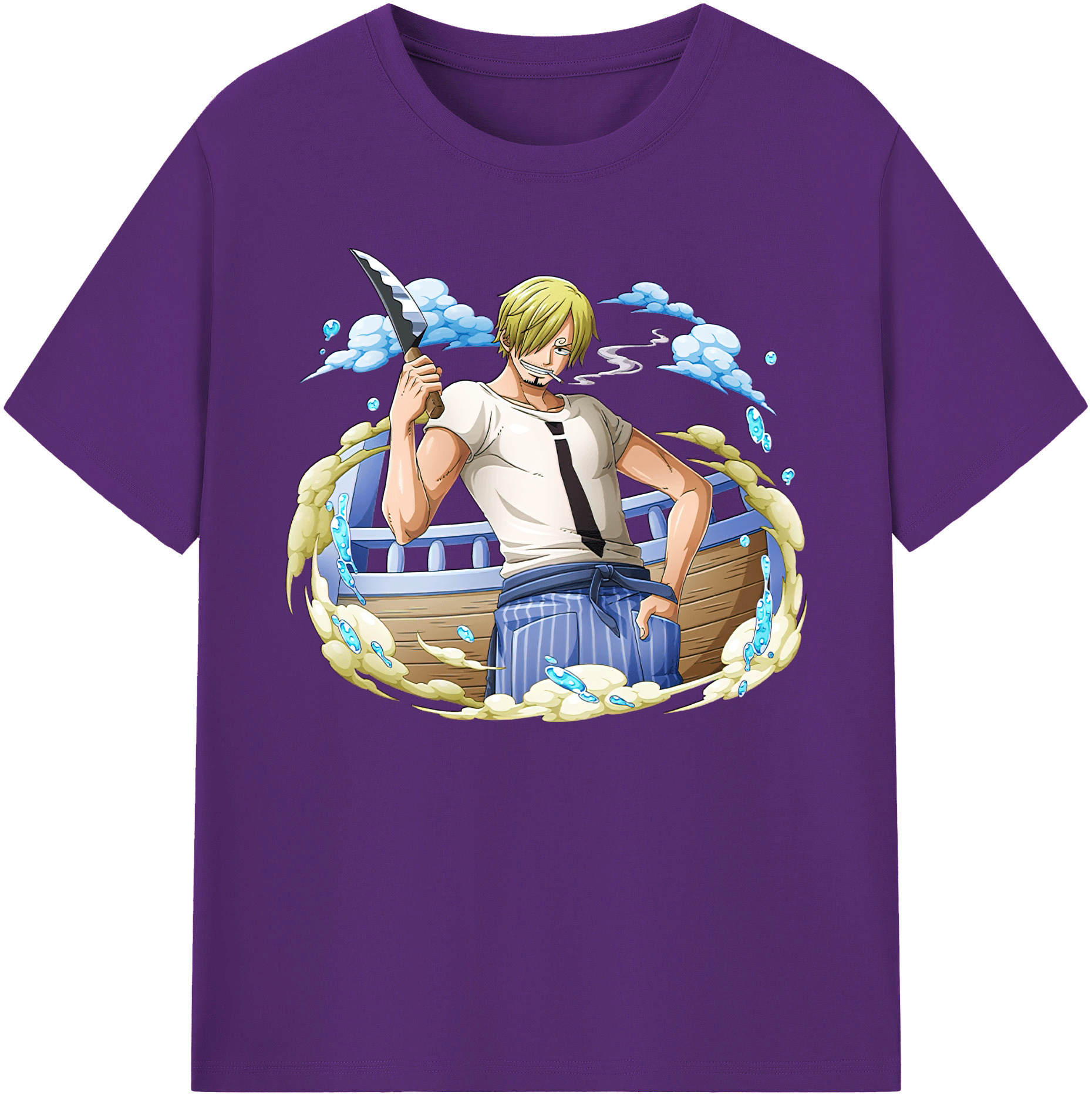 （画像用） ワンピース サンジ ONE PIECE Sanji 綿100％ メンズ半袖Tシャツ｜肌触りやわらか＆通気性