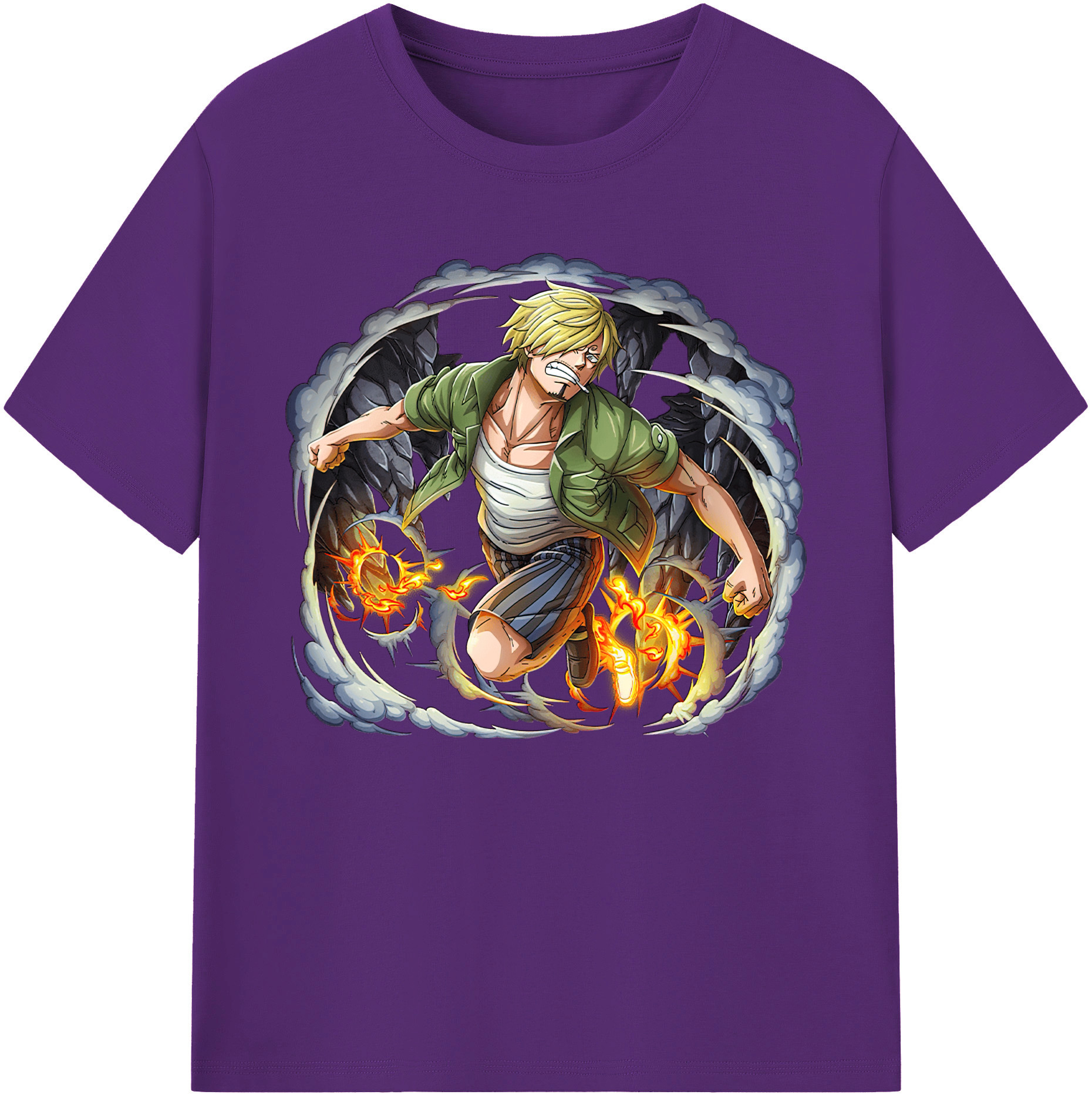 （画像用） ワンピース サンジ ONE PIECE Sanji 綿100％ メンズ半袖Tシャツ｜肌触りやわらか＆通気性