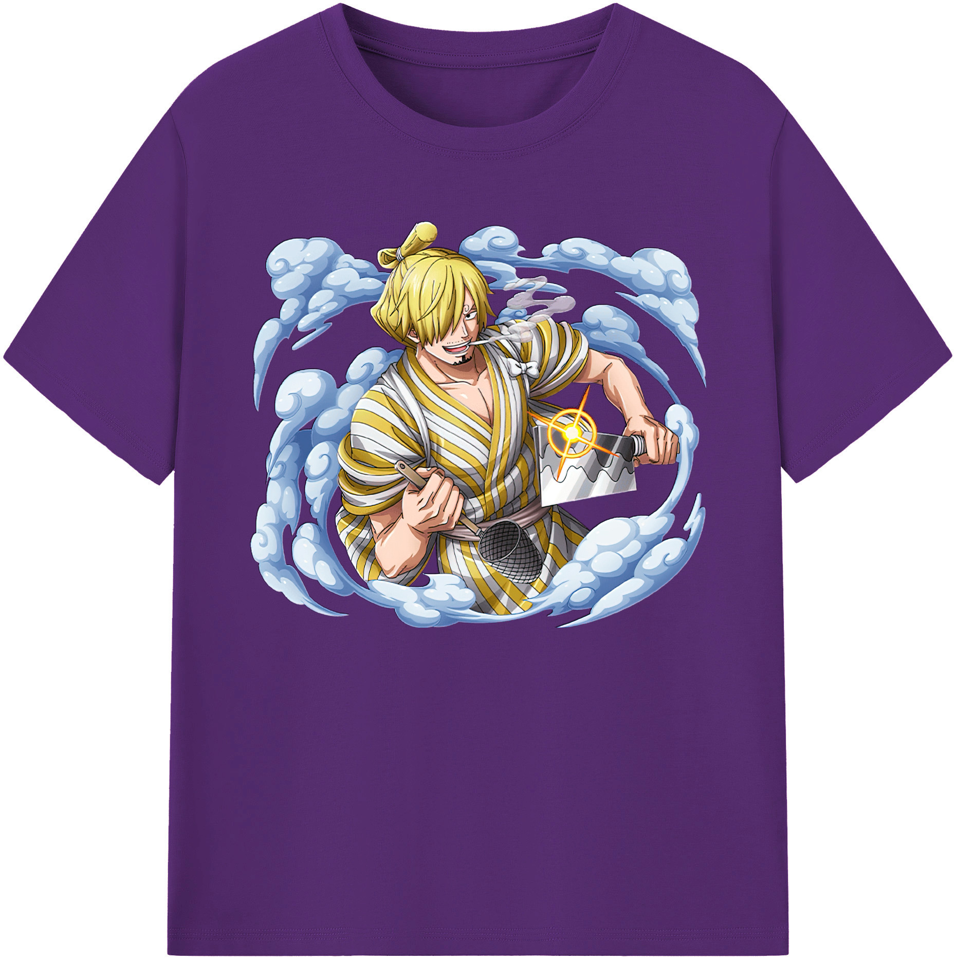 （画像用） ワンピース サンジ ONE PIECE Sanji 綿100％ メンズ半袖Tシャツ｜肌触りやわらか＆通気性