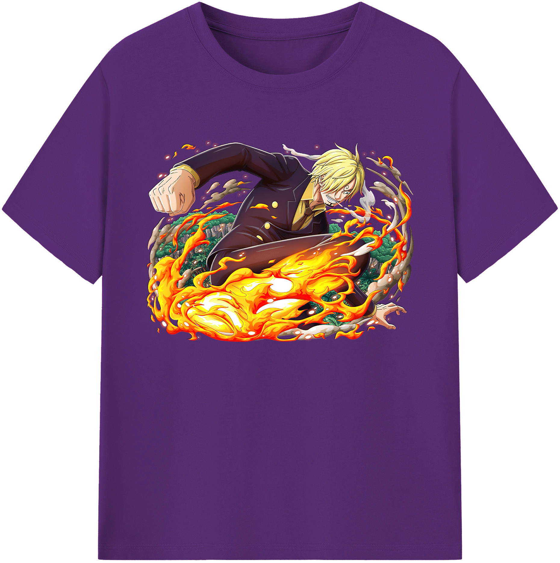 （画像用） ワンピース サンジ ONE PIECE Sanji 綿100％ メンズ半袖Tシャツ｜肌触りやわらか＆通気性