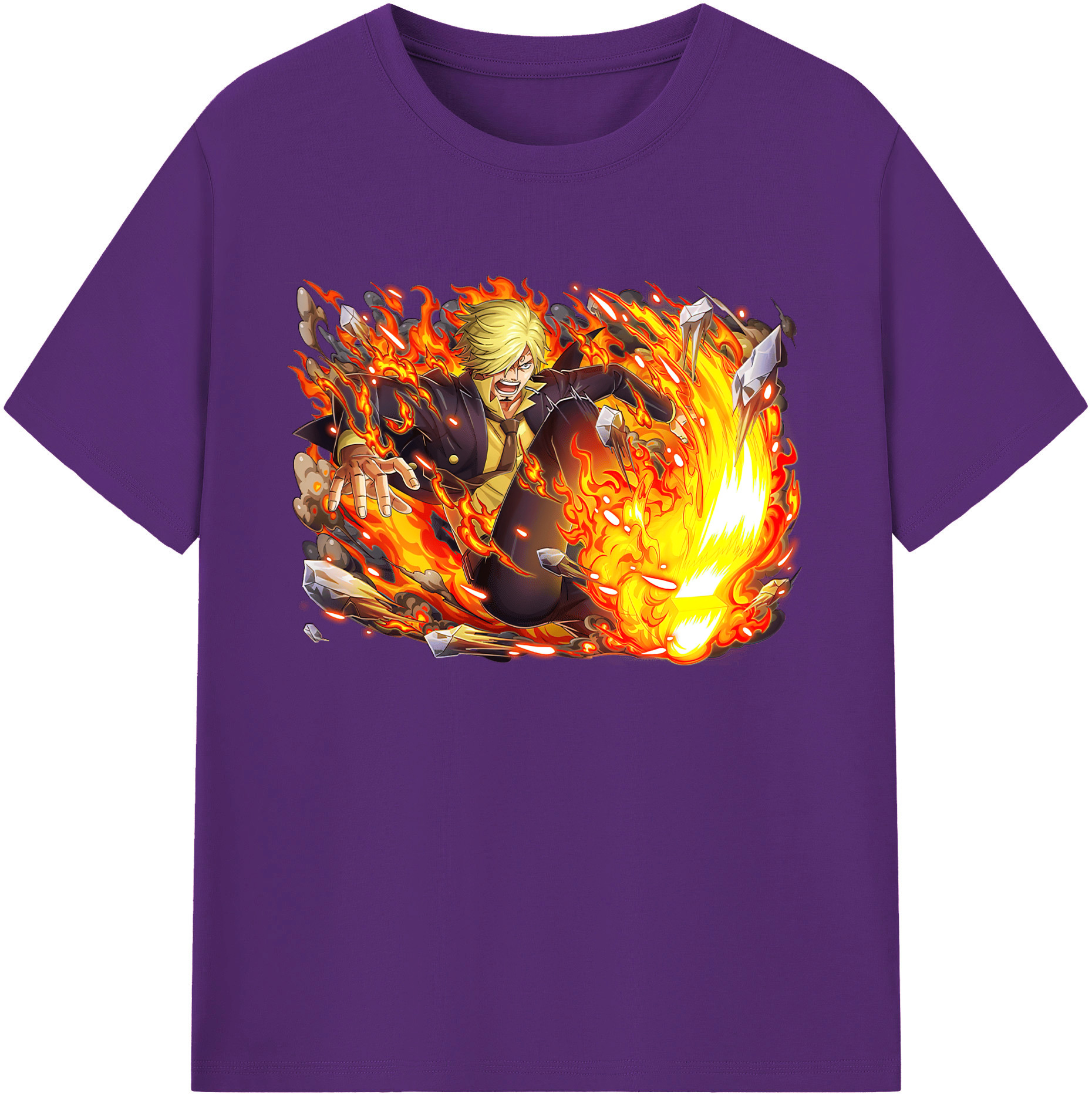 （画像用） ワンピース サンジ ONE PIECE Sanji 綿100％ メンズ半袖Tシャツ｜肌触りやわらか＆通気性