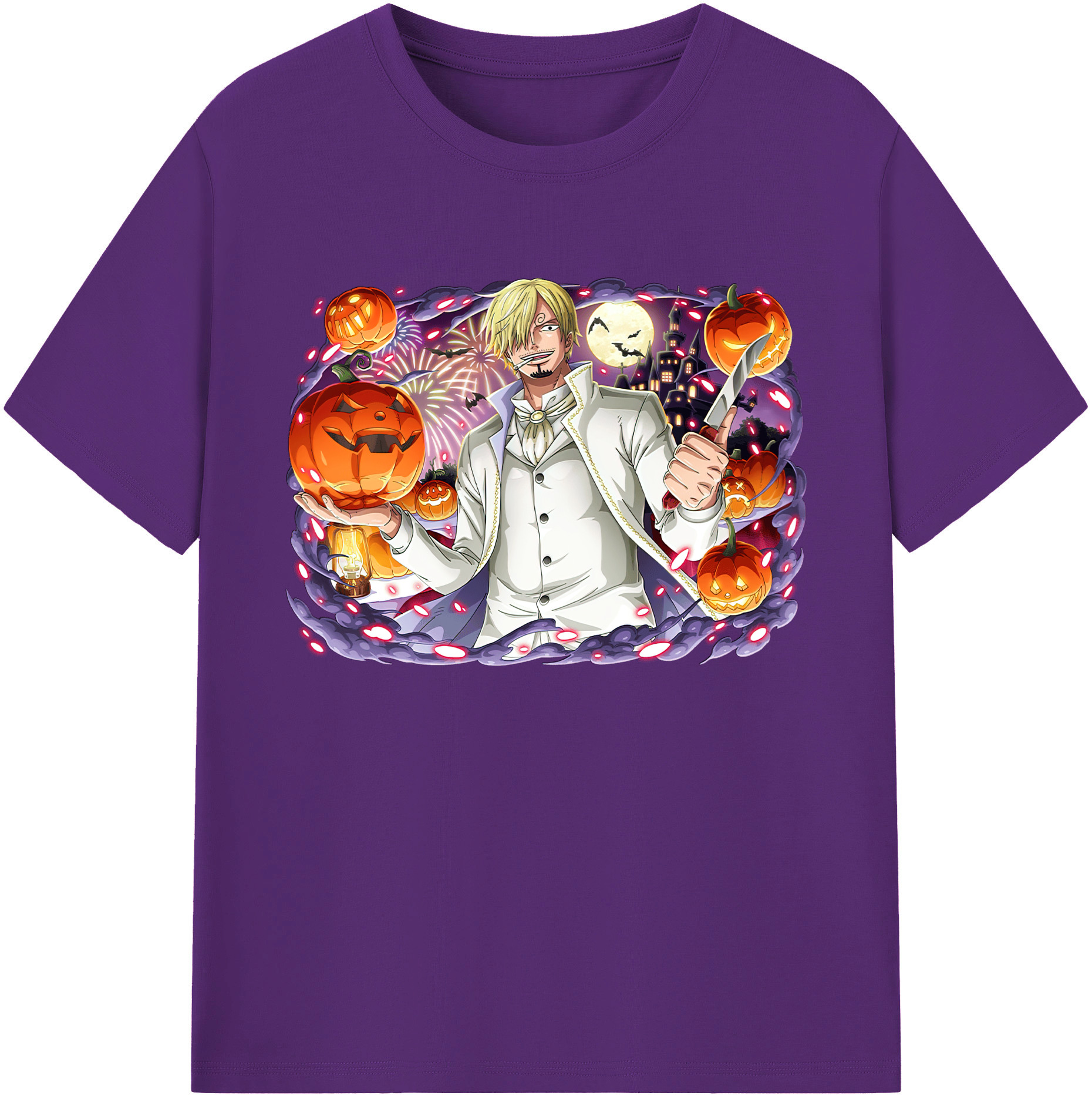 （画像用） ワンピース サンジ ONE PIECE Sanji 綿100％ メンズ半袖Tシャツ｜肌触りやわらか＆通気性
