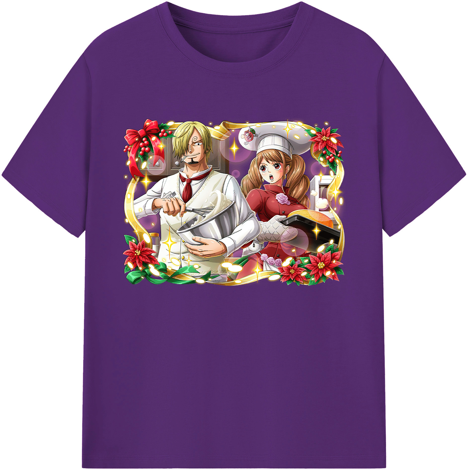 （画像用） ワンピース サンジ ONE PIECE Sanji 綿100％ メンズ半袖Tシャツ｜肌触りやわらか＆通気性