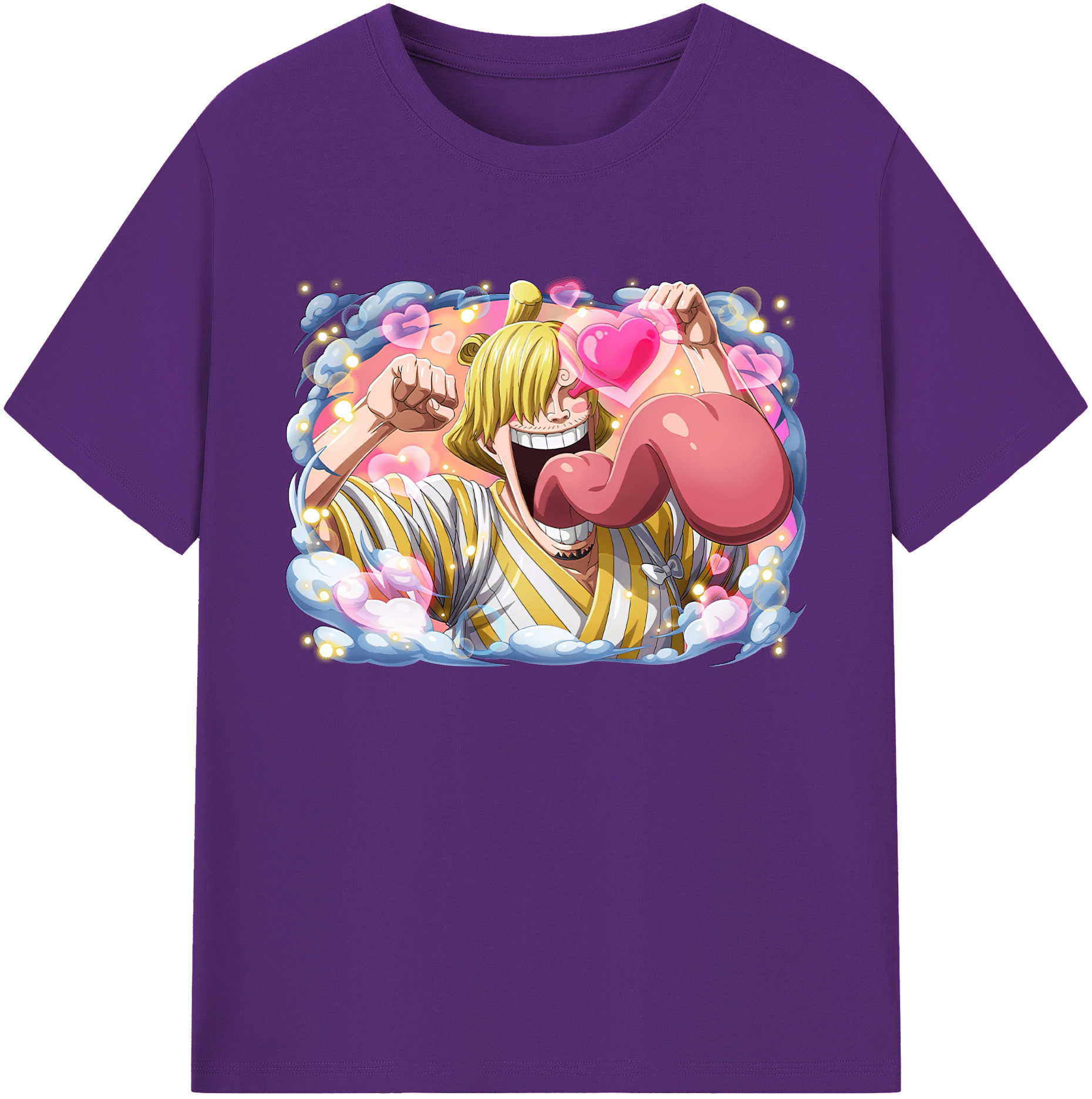 （画像用） ワンピース サンジ ONE PIECE Sanji 綿100％ メンズ半袖Tシャツ｜肌触りやわらか＆通気性