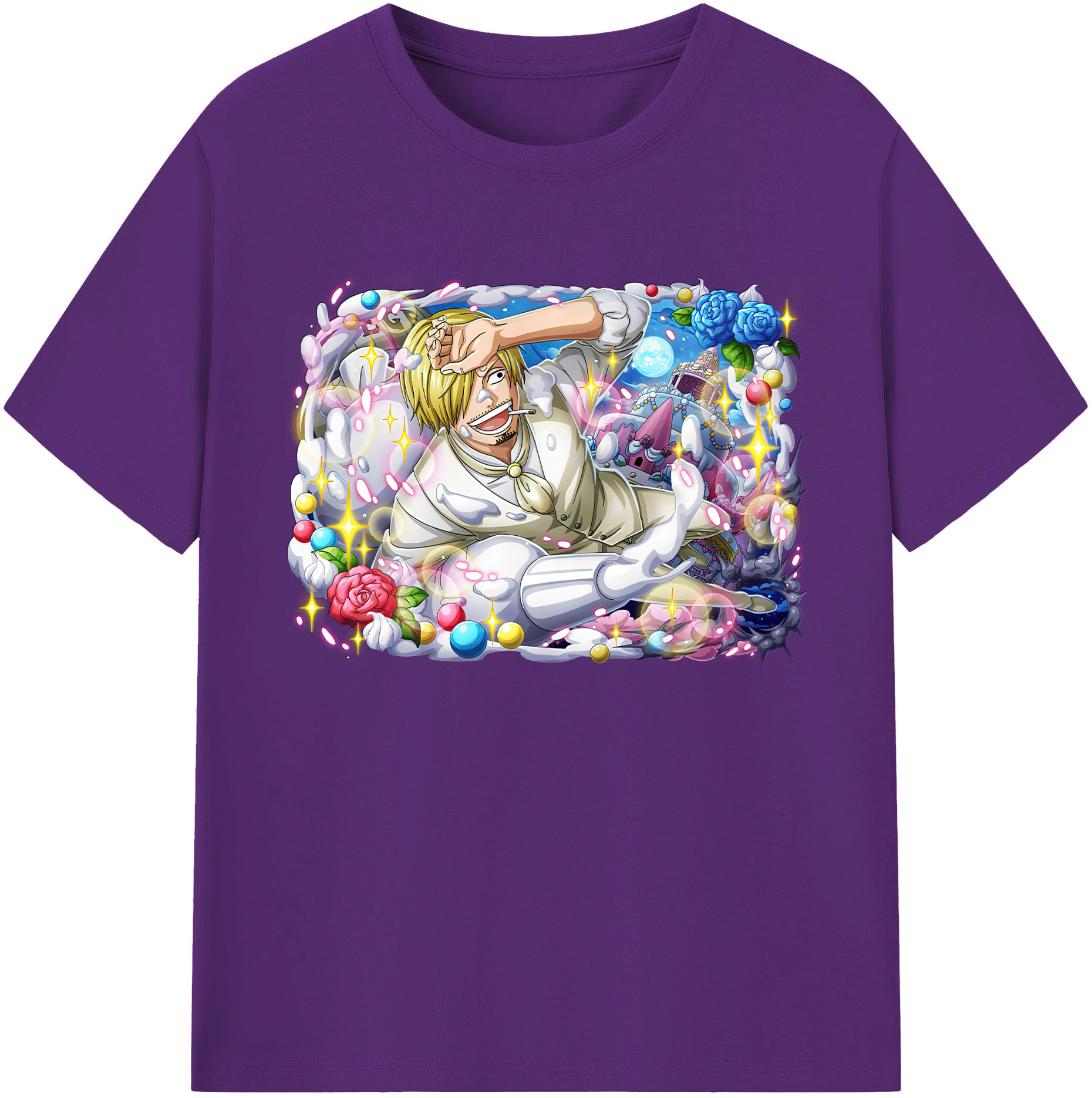（画像用） ワンピース サンジ ONE PIECE Sanji 綿100％ メンズ半袖Tシャツ｜肌触りやわらか＆通気性