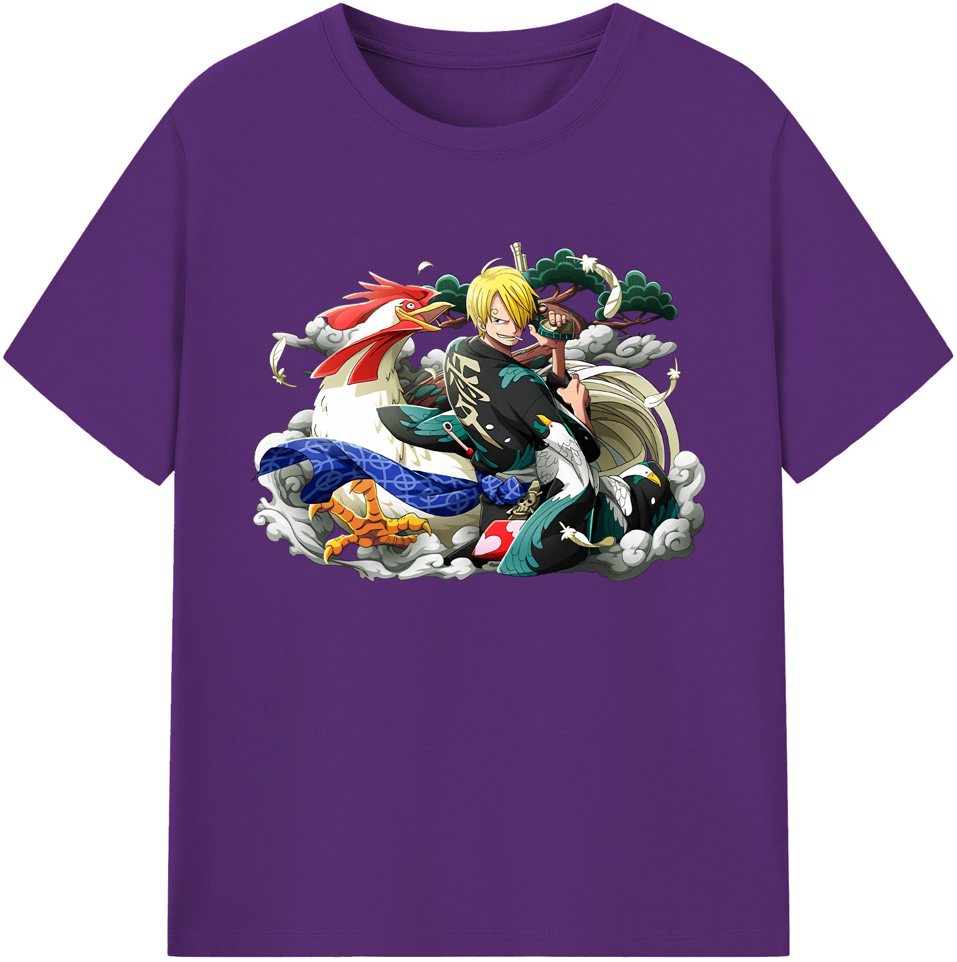 （画像用） ワンピース サンジ ONE PIECE Sanji 綿100％ メンズ半袖Tシャツ｜肌触りやわらか＆通気性