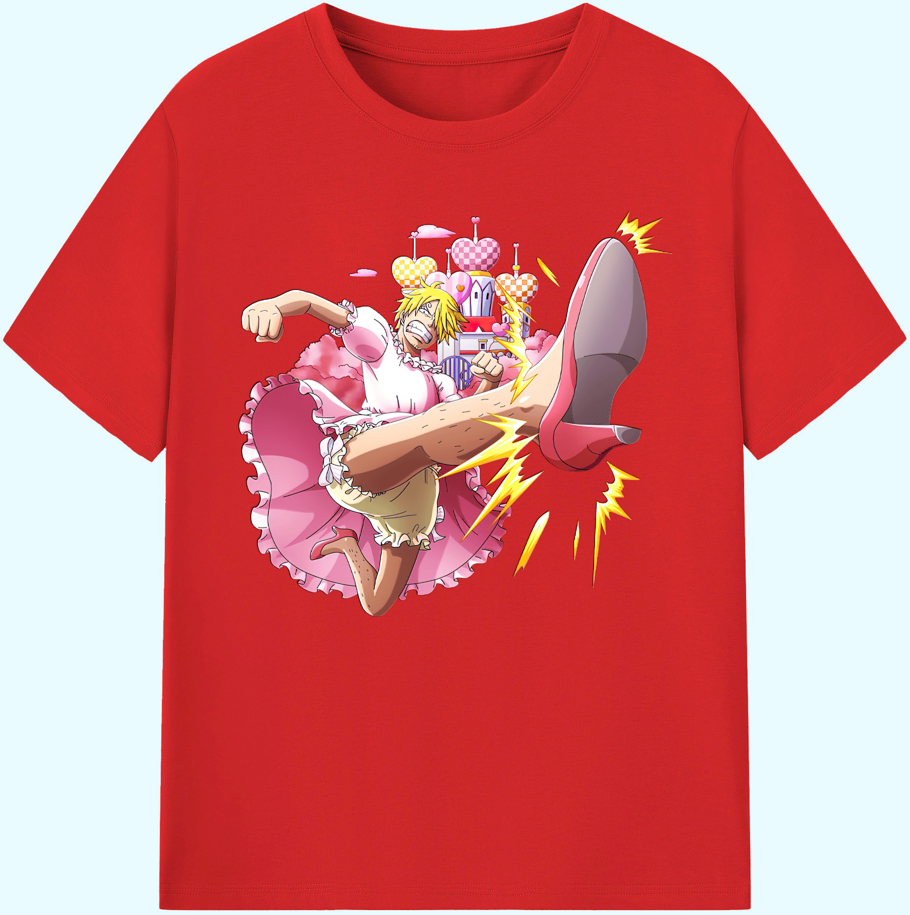 （画像用） ワンピース サンジ ONE PIECE Sanji 綿100％ メンズ半袖Tシャツ｜肌触りやわらか＆通気性