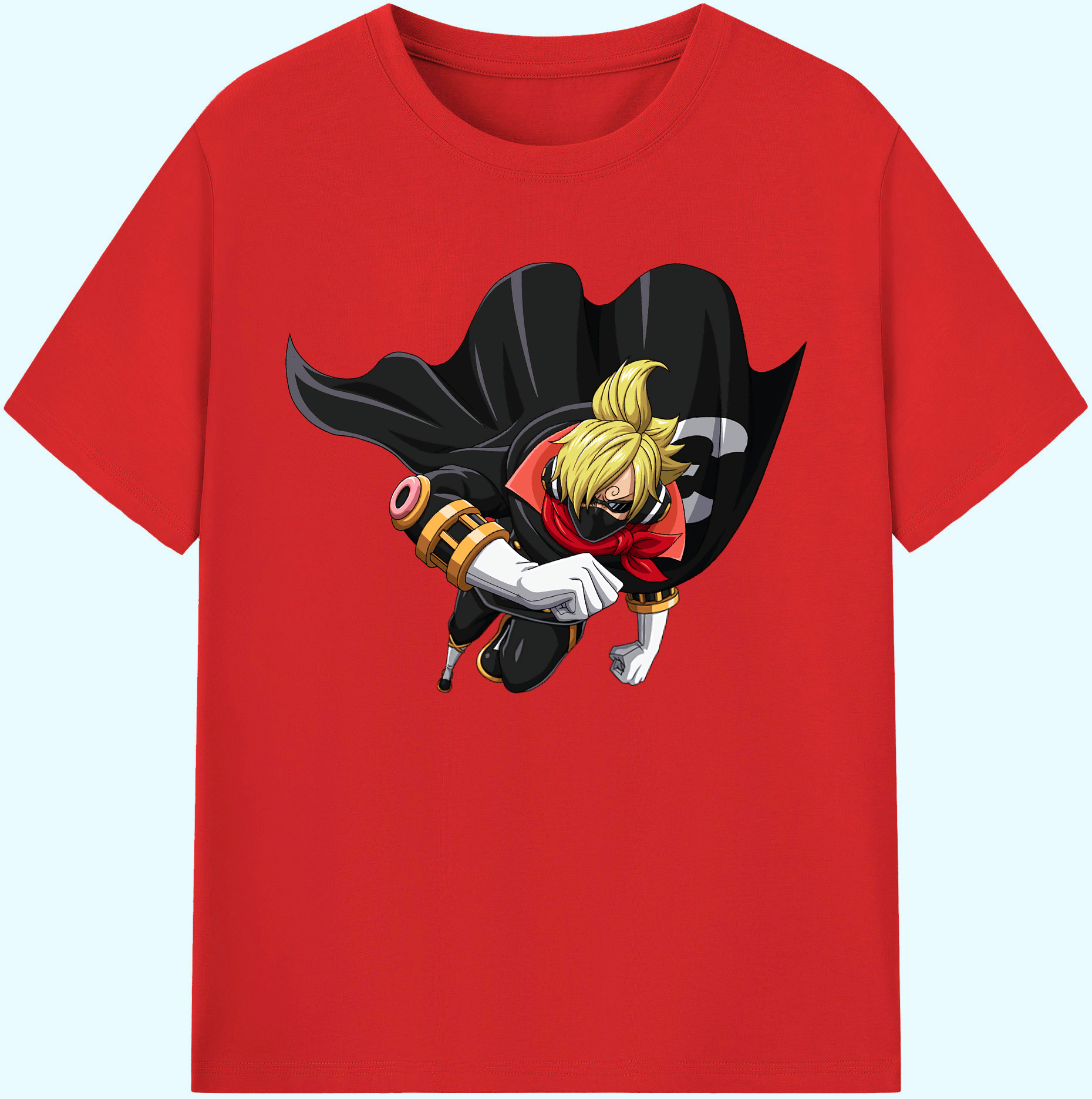 （画像用） ワンピース サンジ ONE PIECE Sanji 綿100％ メンズ半袖Tシャツ｜肌触りやわらか＆通気性