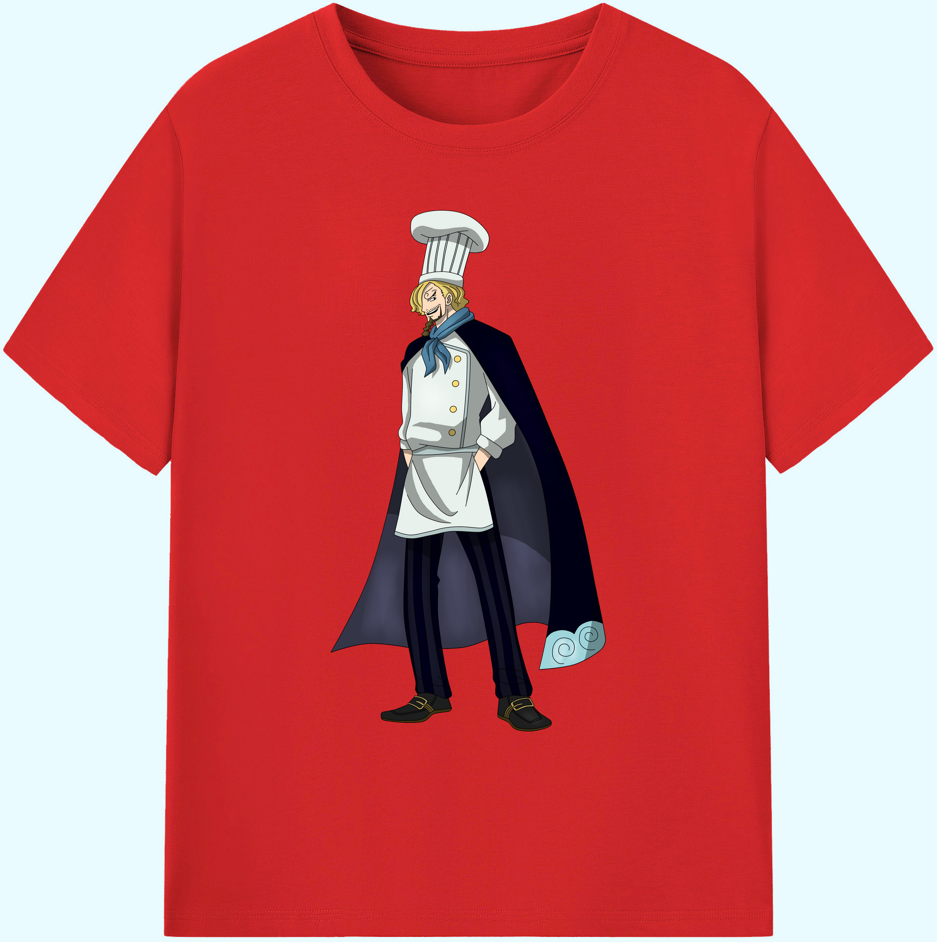 （画像用） ワンピース サンジ ONE PIECE Sanji 綿100％ メンズ半袖Tシャツ｜肌触りやわらか＆通気性