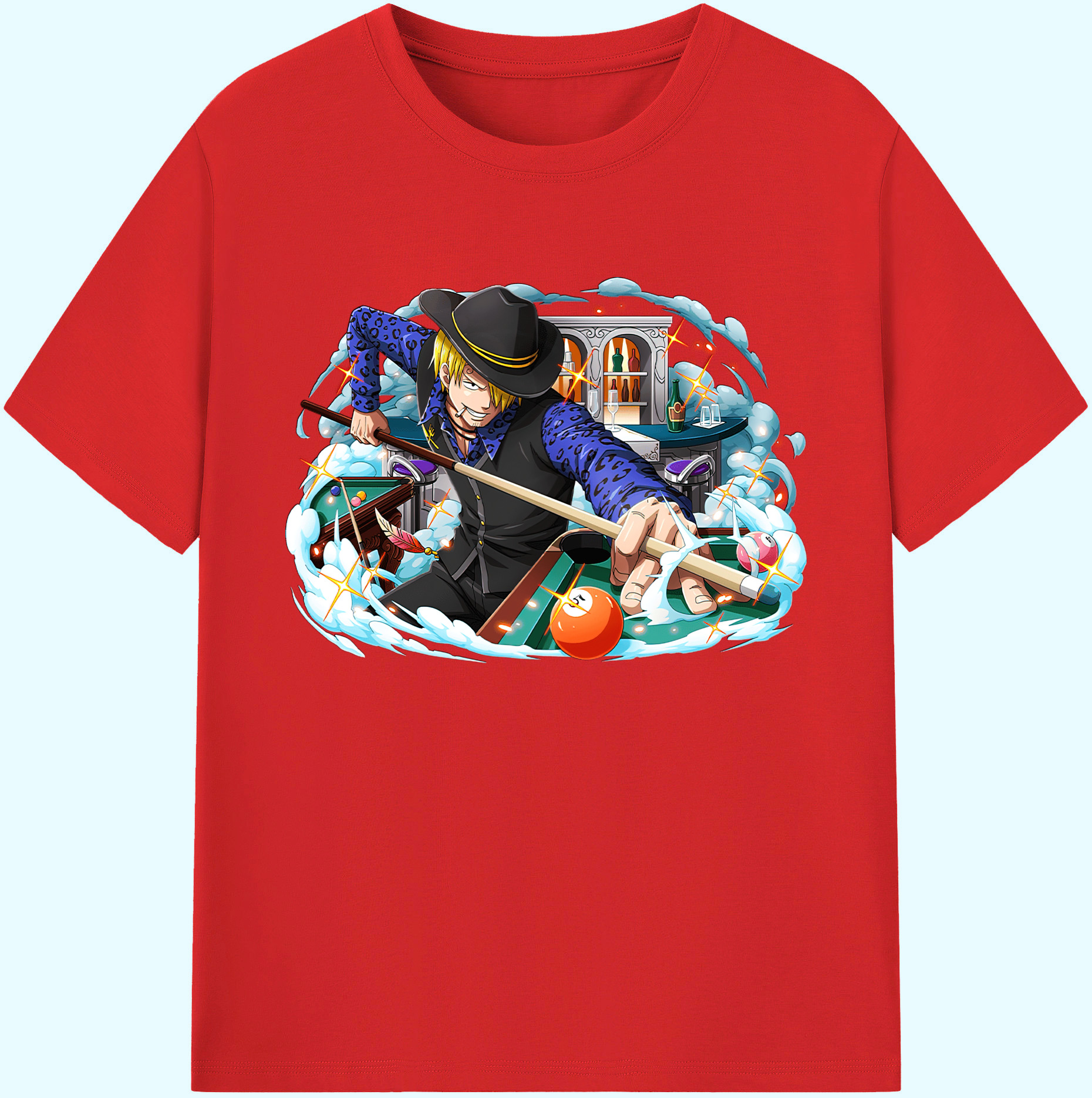 （画像用） ワンピース サンジ ONE PIECE Sanji 綿100％ メンズ半袖Tシャツ｜肌触りやわらか＆通気性