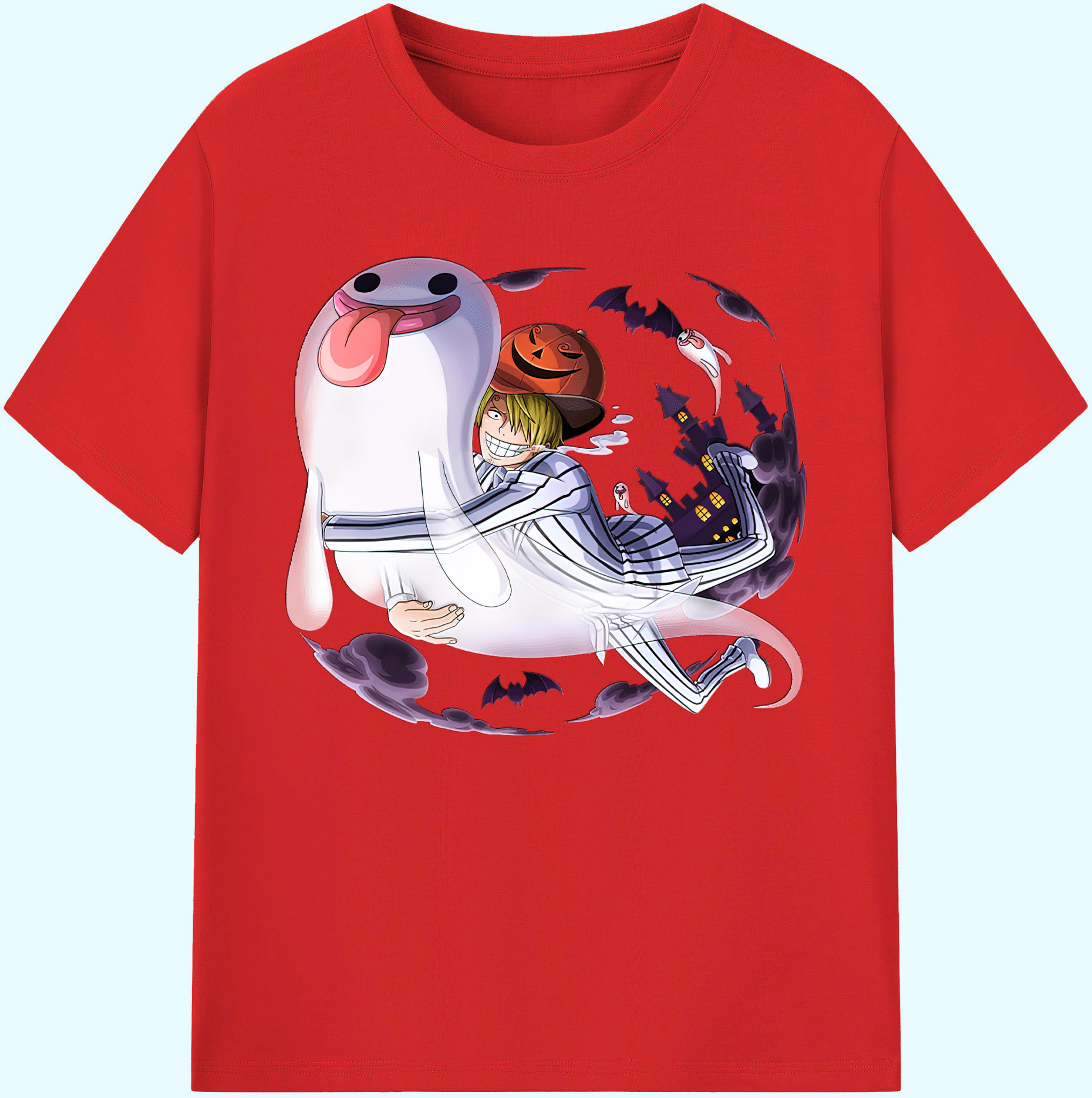 （画像用） ワンピース サンジ ONE PIECE Sanji 綿100％ メンズ半袖Tシャツ｜肌触りやわらか＆通気性