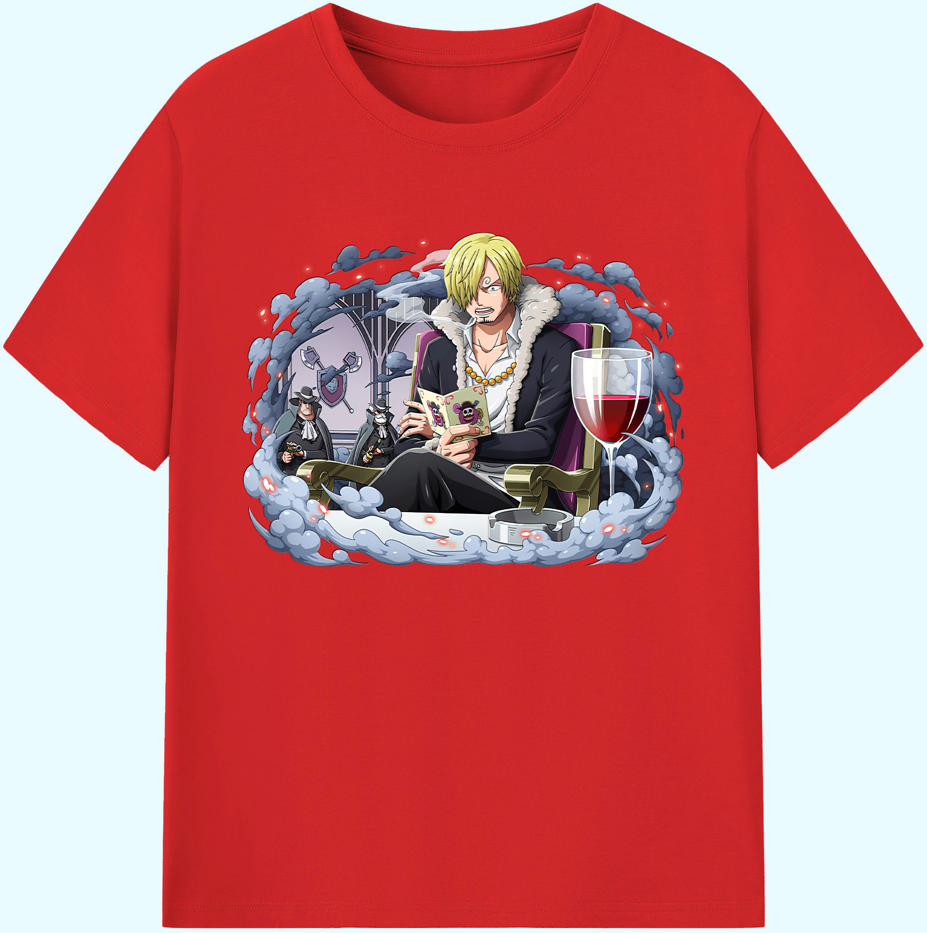 （画像用） ワンピース サンジ ONE PIECE Sanji 綿100％ メンズ半袖Tシャツ｜肌触りやわらか＆通気性