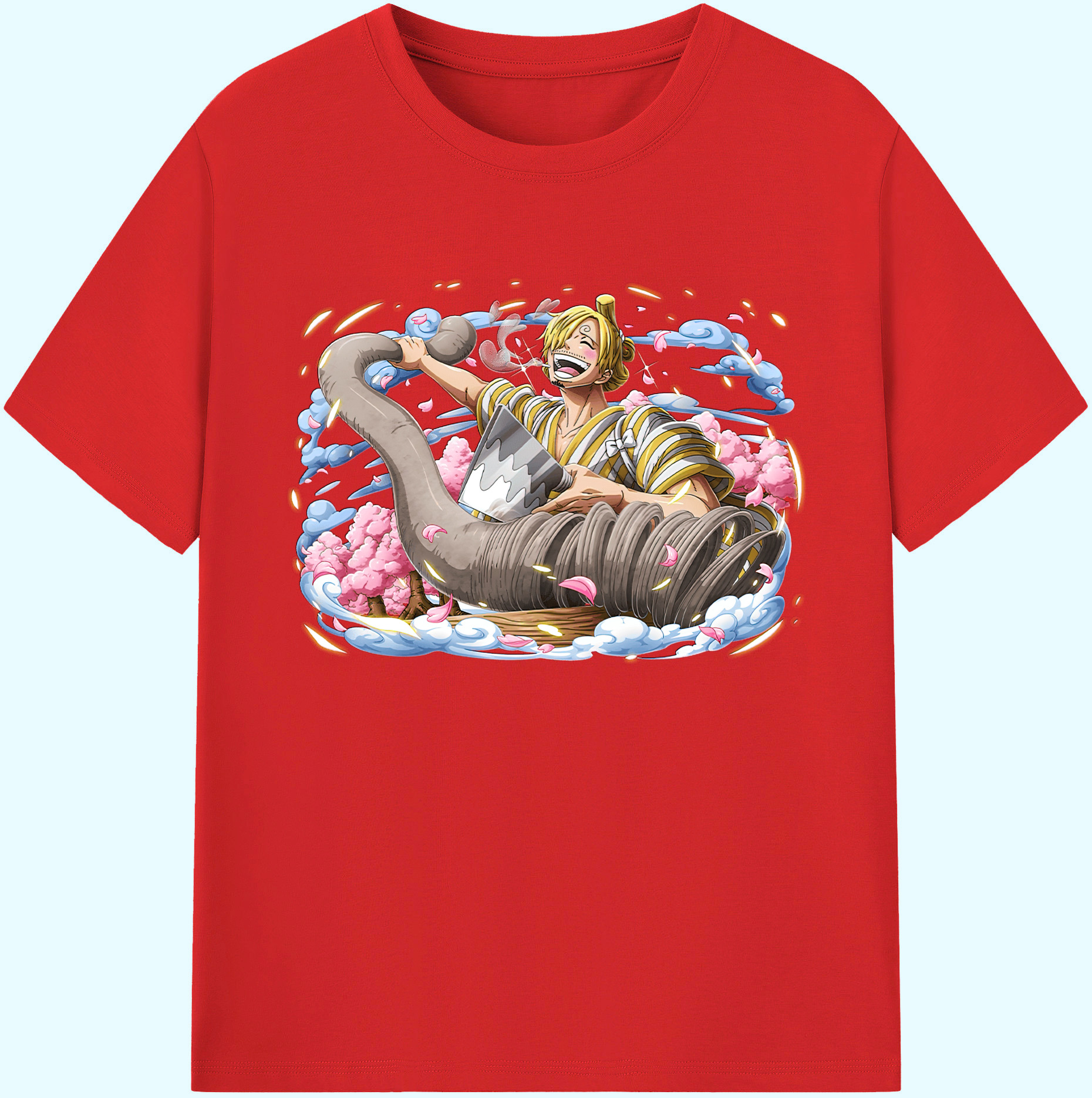 （画像用） ワンピース サンジ ONE PIECE Sanji 綿100％ メンズ半袖Tシャツ｜肌触りやわらか＆通気性