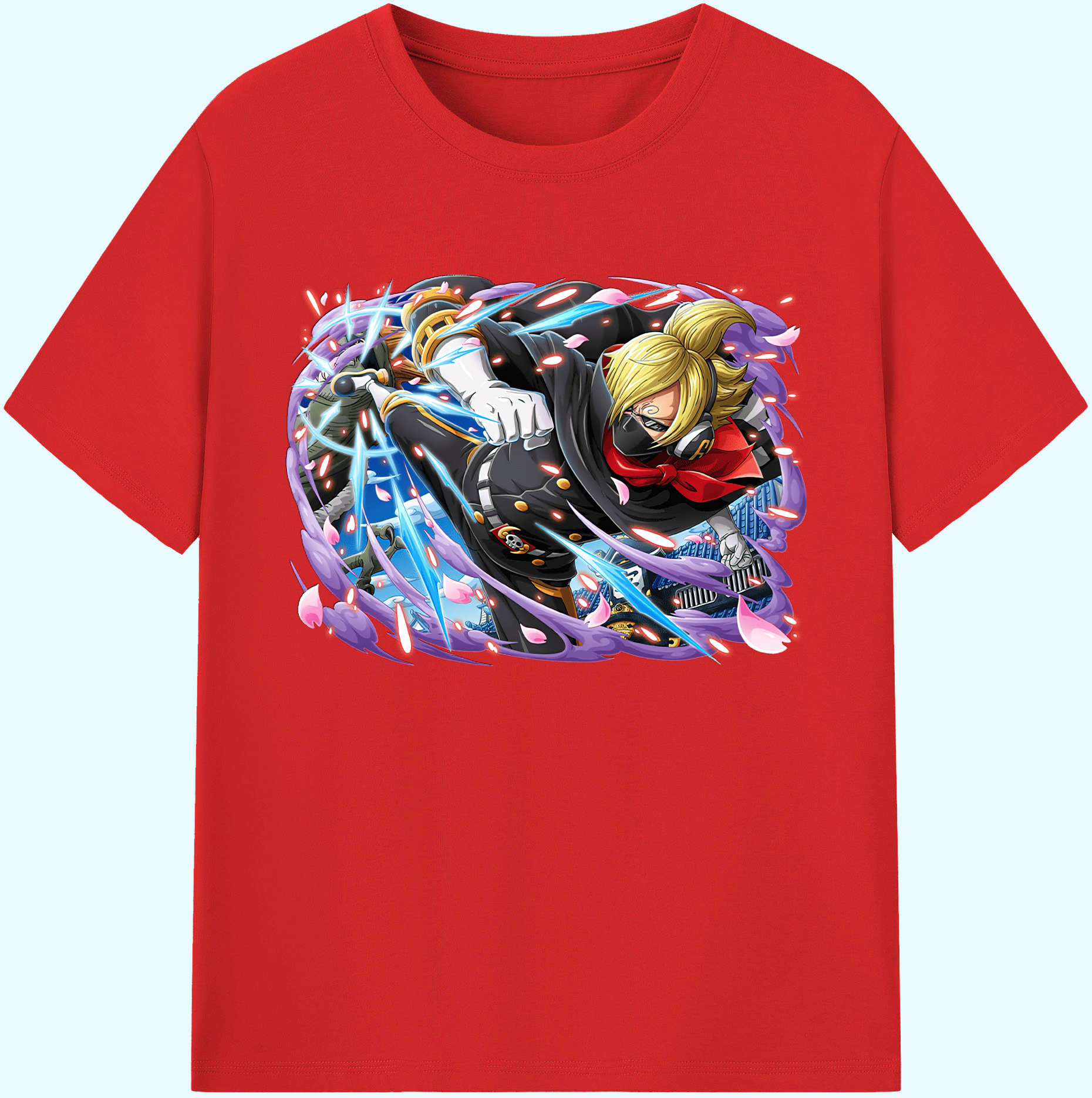 （画像用） ワンピース サンジ ONE PIECE Sanji 綿100％ メンズ半袖Tシャツ｜肌触りやわらか＆通気性