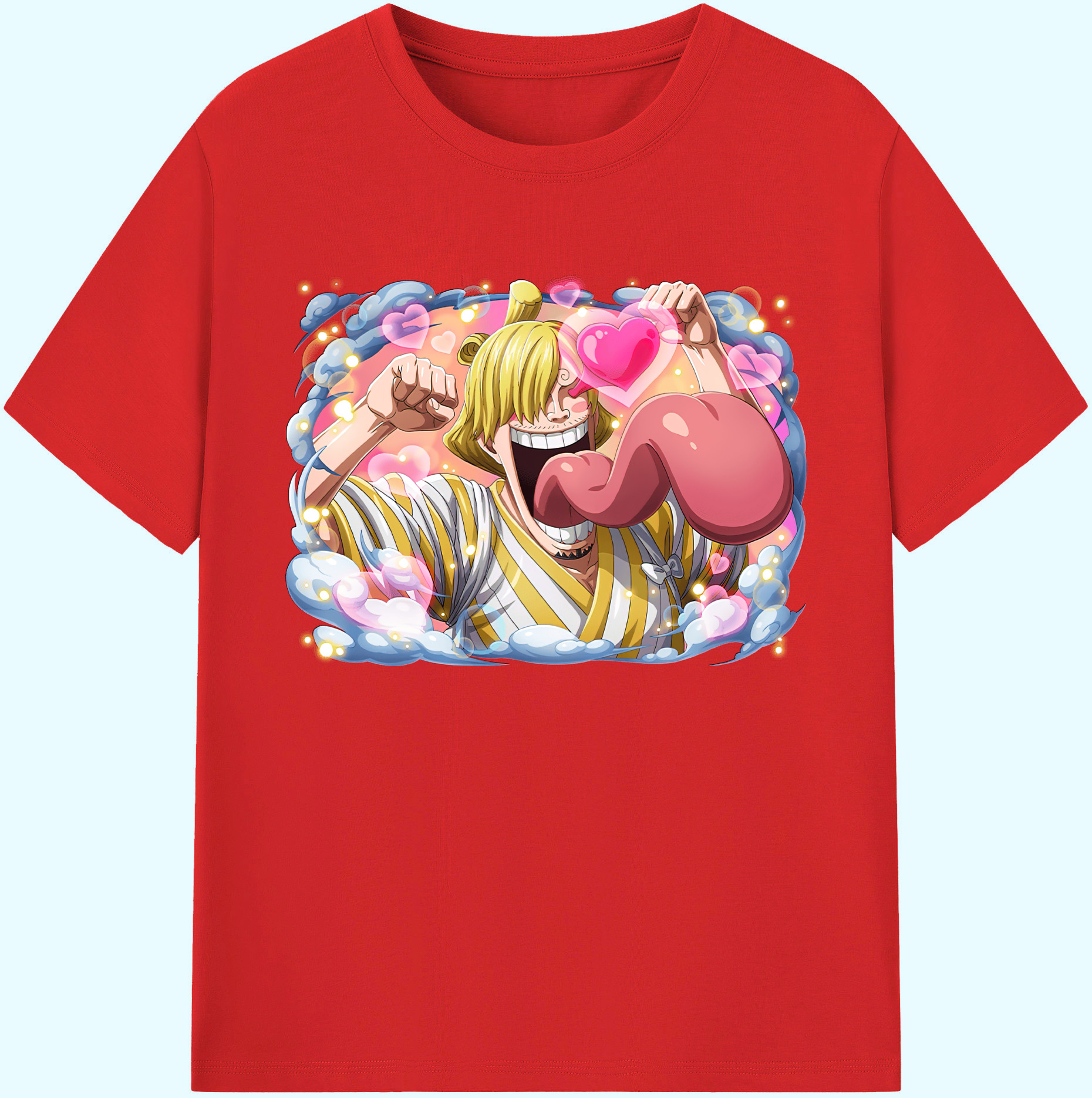 （画像用） ワンピース サンジ ONE PIECE Sanji 綿100％ メンズ半袖Tシャツ｜肌触りやわらか＆通気性