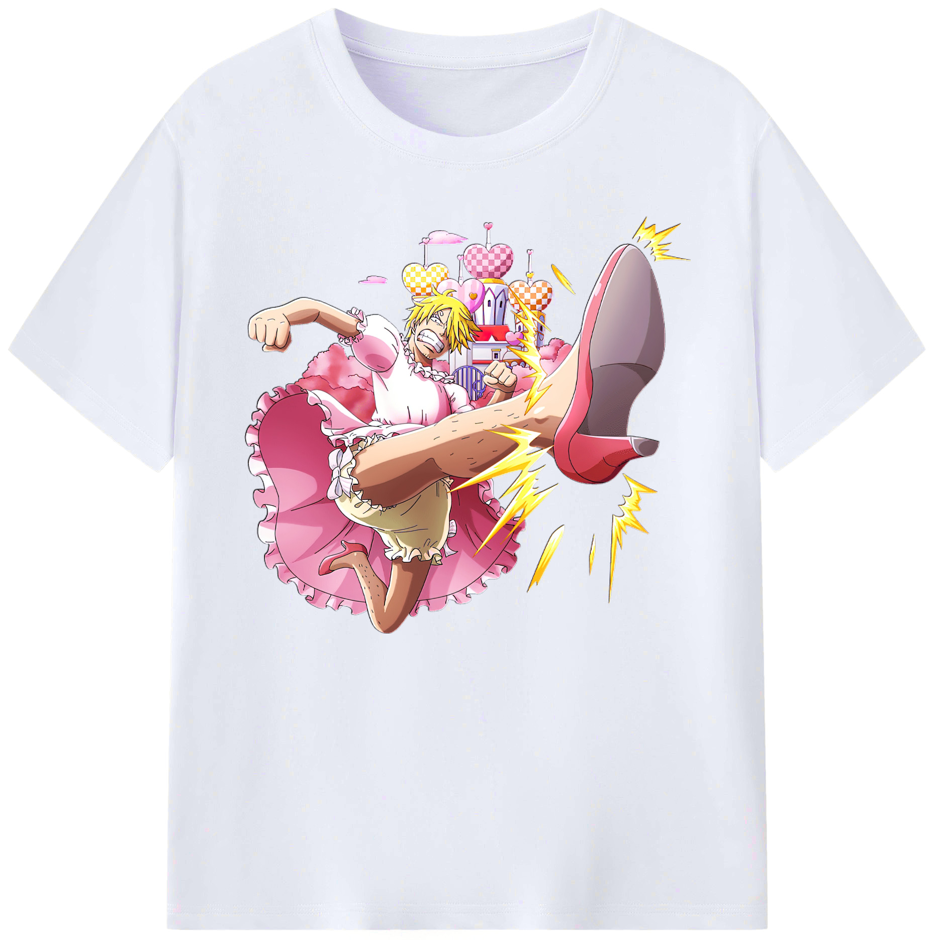 （画像用） ワンピース サンジ ONE PIECE Sanji 綿100％ メンズ半袖Tシャツ｜肌触りやわらか＆通気性
