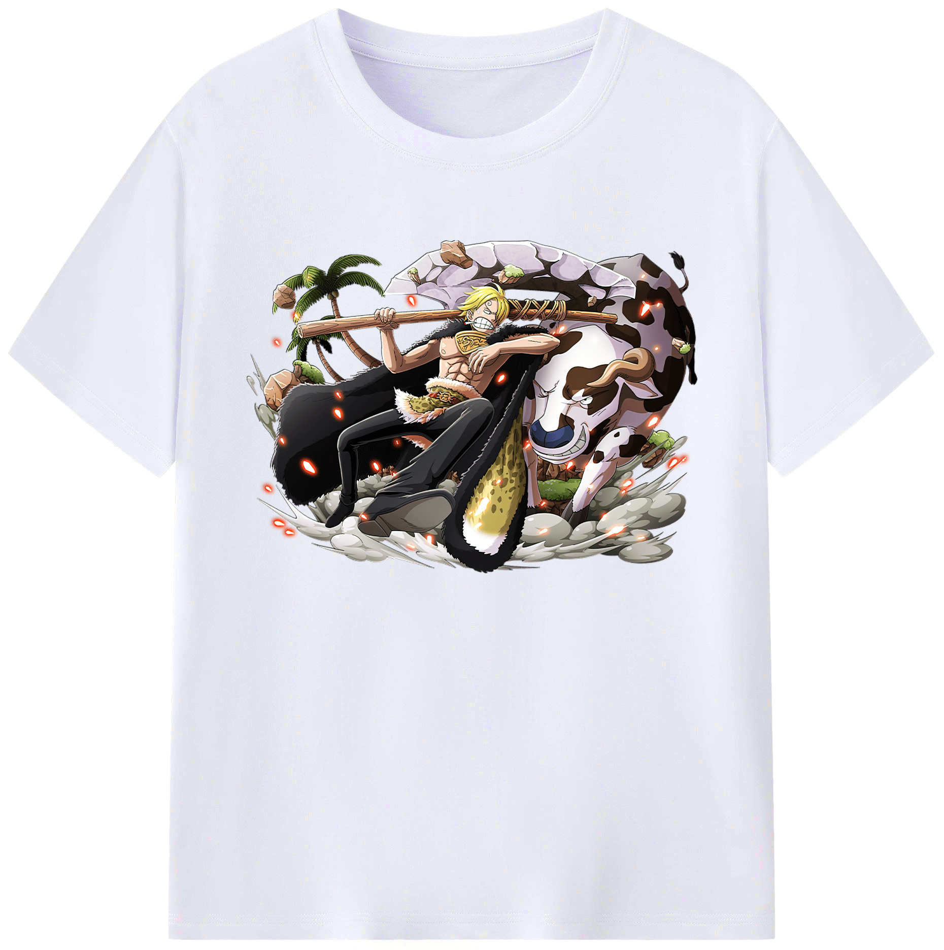 （画像用） ワンピース サンジ ONE PIECE Sanji 綿100％ メンズ半袖Tシャツ｜肌触りやわらか＆通気性
