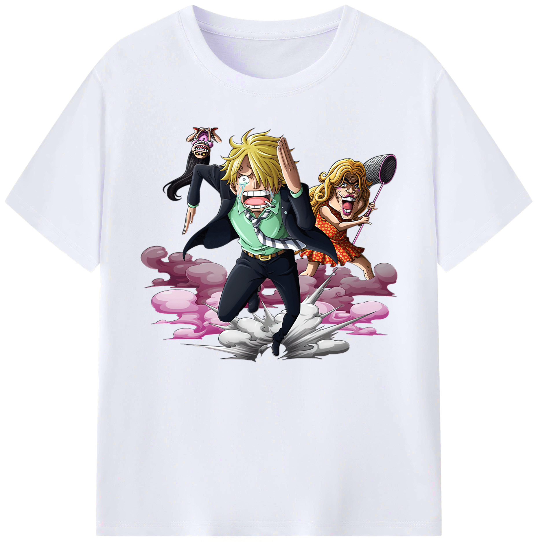 （画像用） ワンピース サンジ ONE PIECE Sanji 綿100％ メンズ半袖Tシャツ｜肌触りやわらか＆通気性
