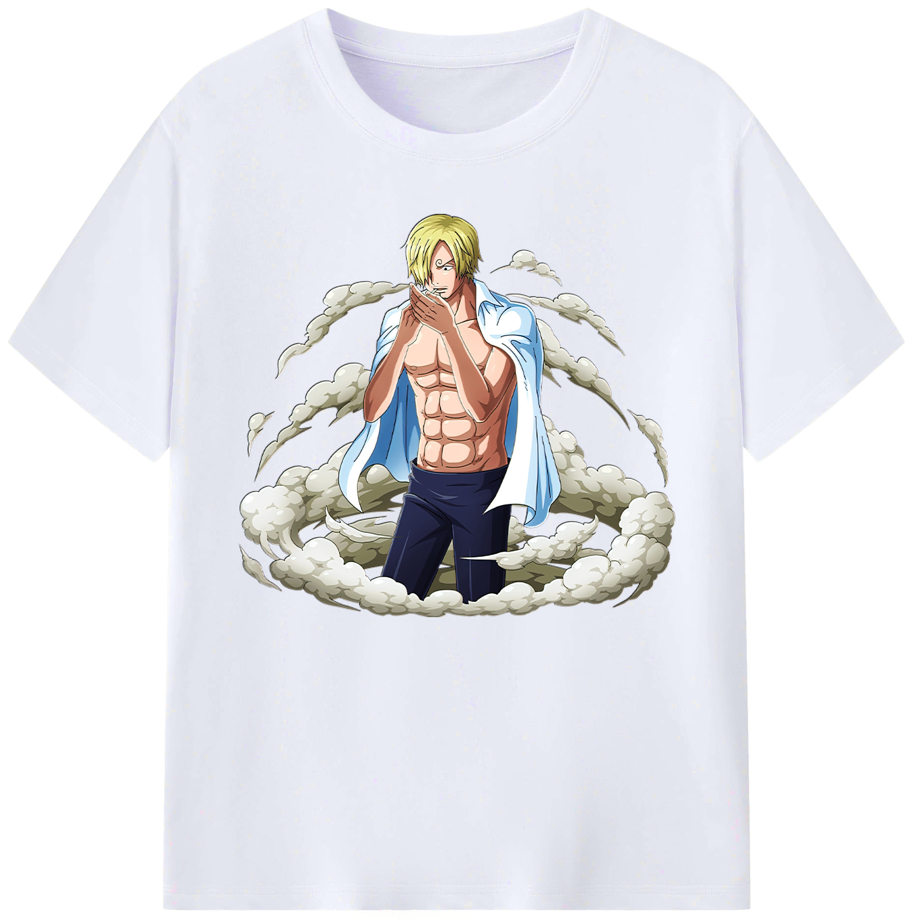 （画像用） ワンピース サンジ ONE PIECE Sanji 綿100％ メンズ半袖Tシャツ｜肌触りやわらか＆通気性