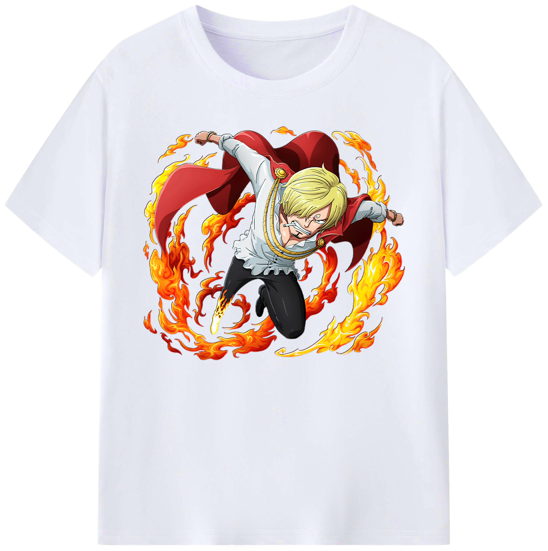 （画像用） ワンピース サンジ ONE PIECE Sanji 綿100％ メンズ半袖Tシャツ｜肌触りやわらか＆通気性