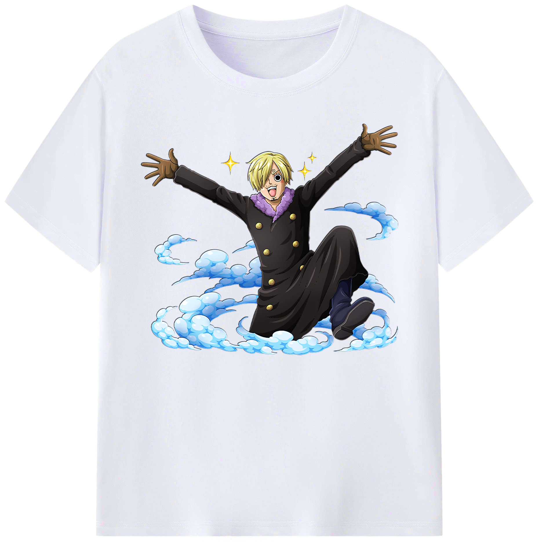 （画像用） ワンピース サンジ ONE PIECE Sanji 綿100％ メンズ半袖Tシャツ｜肌触りやわらか＆通気性