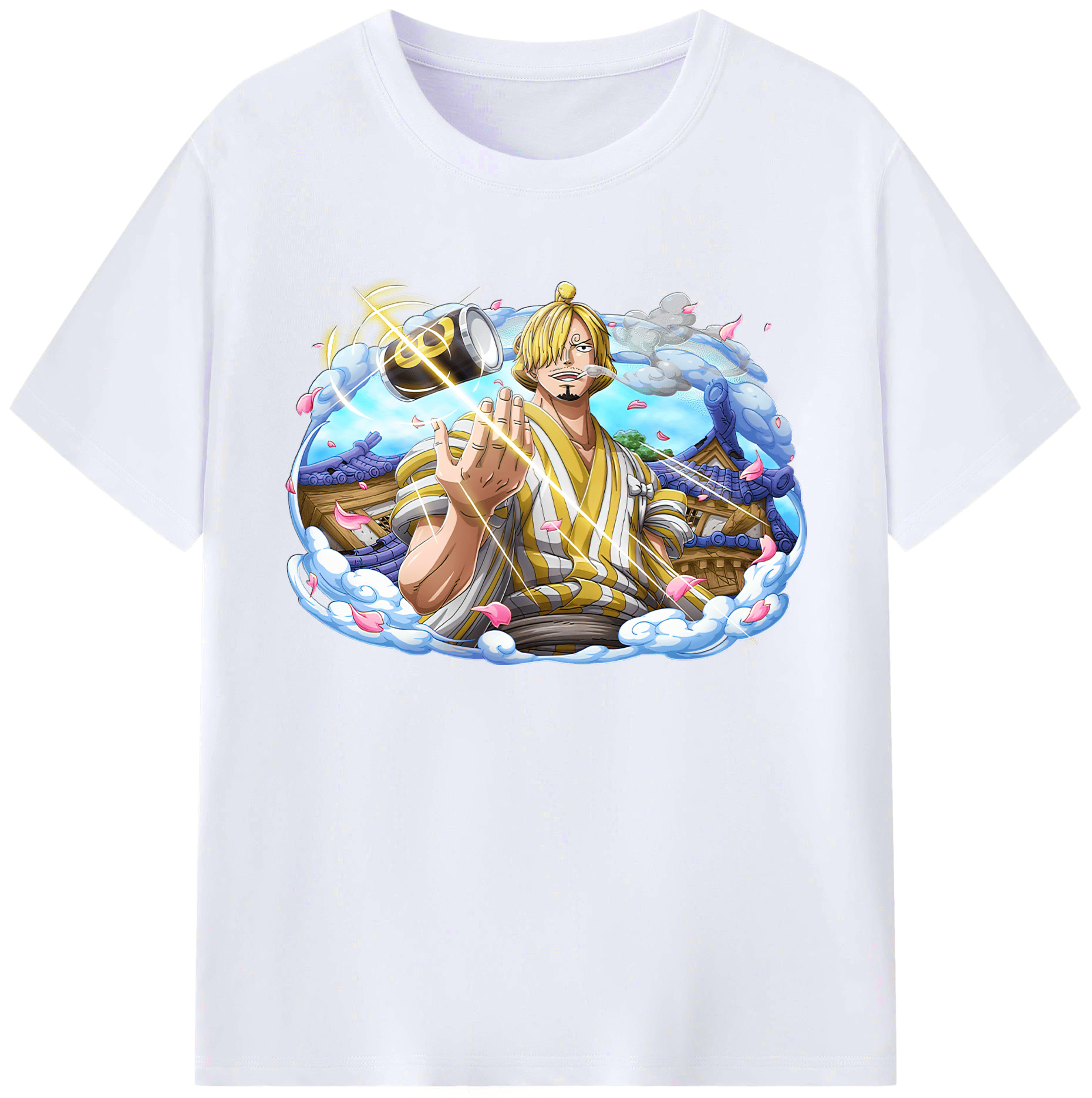 （画像用） ワンピース サンジ ONE PIECE Sanji 綿100％ メンズ半袖Tシャツ｜肌触りやわらか＆通気性