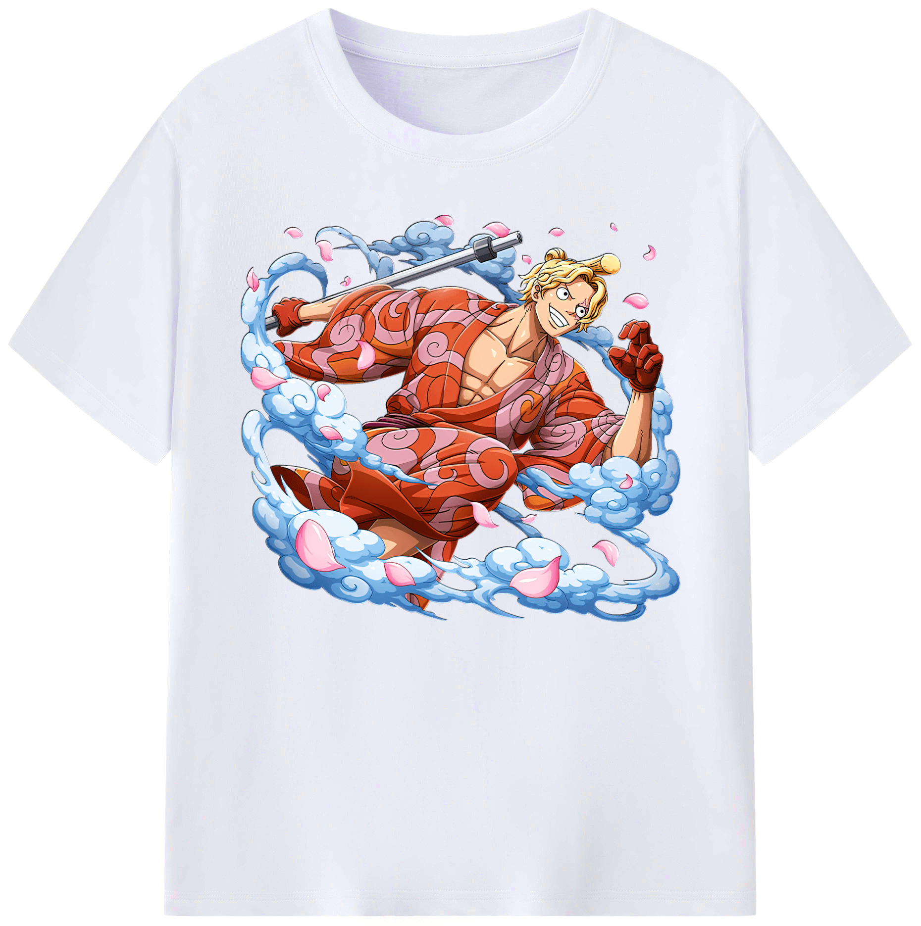 （画像用） ワンピース サンジ ONE PIECE Sanji 綿100％ メンズ半袖Tシャツ｜肌触りやわらか＆通気性