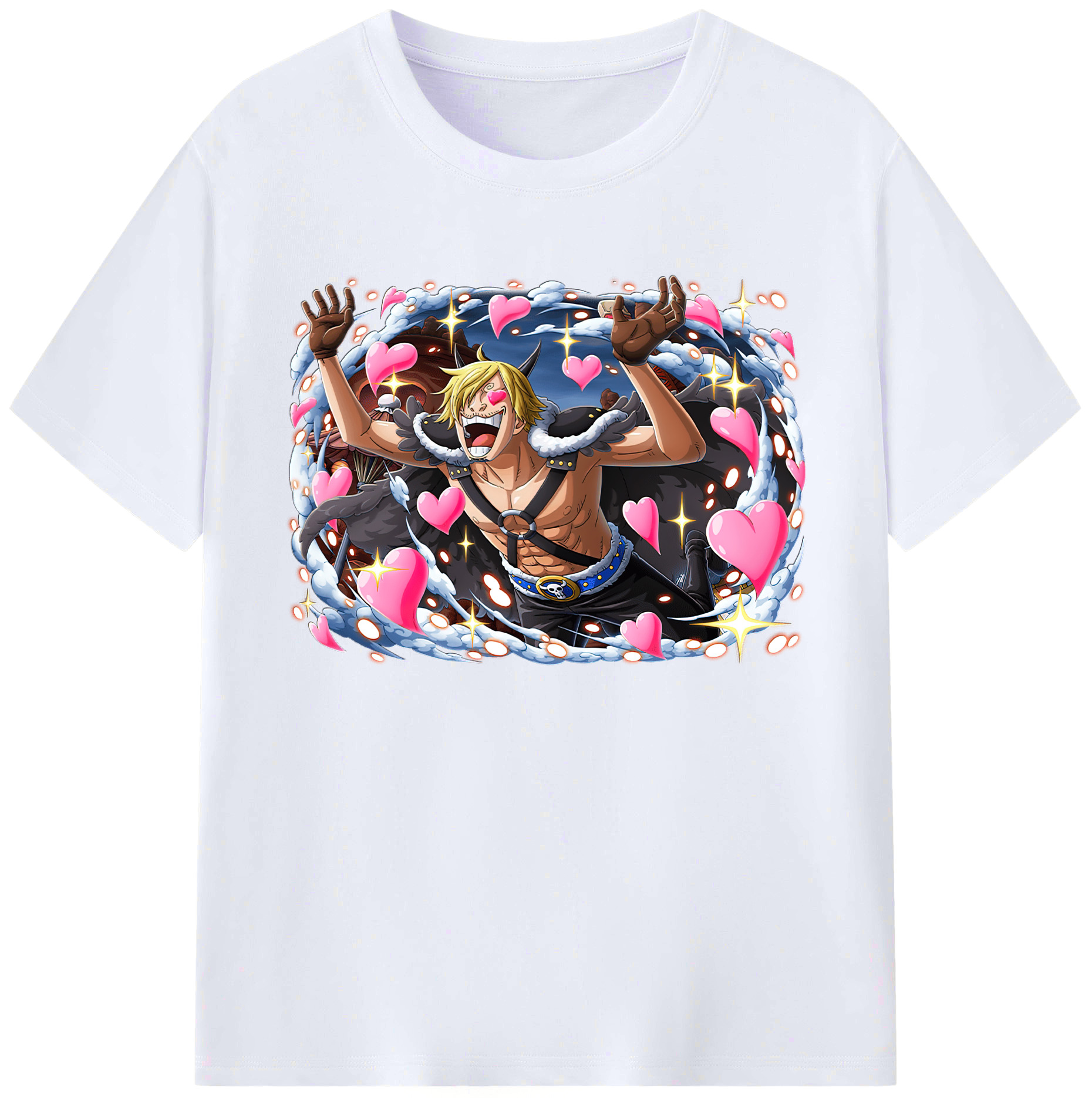 （画像用） ワンピース サンジ ONE PIECE Sanji 綿100％ メンズ半袖Tシャツ｜肌触りやわらか＆通気性