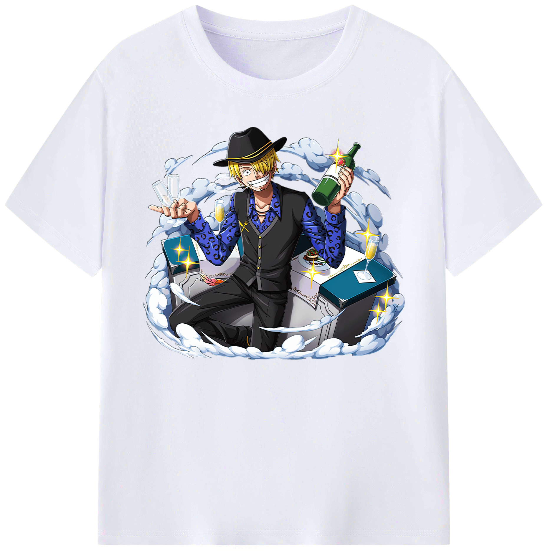 （画像用） ワンピース サンジ ONE PIECE Sanji 綿100％ メンズ半袖Tシャツ｜肌触りやわらか＆通気性