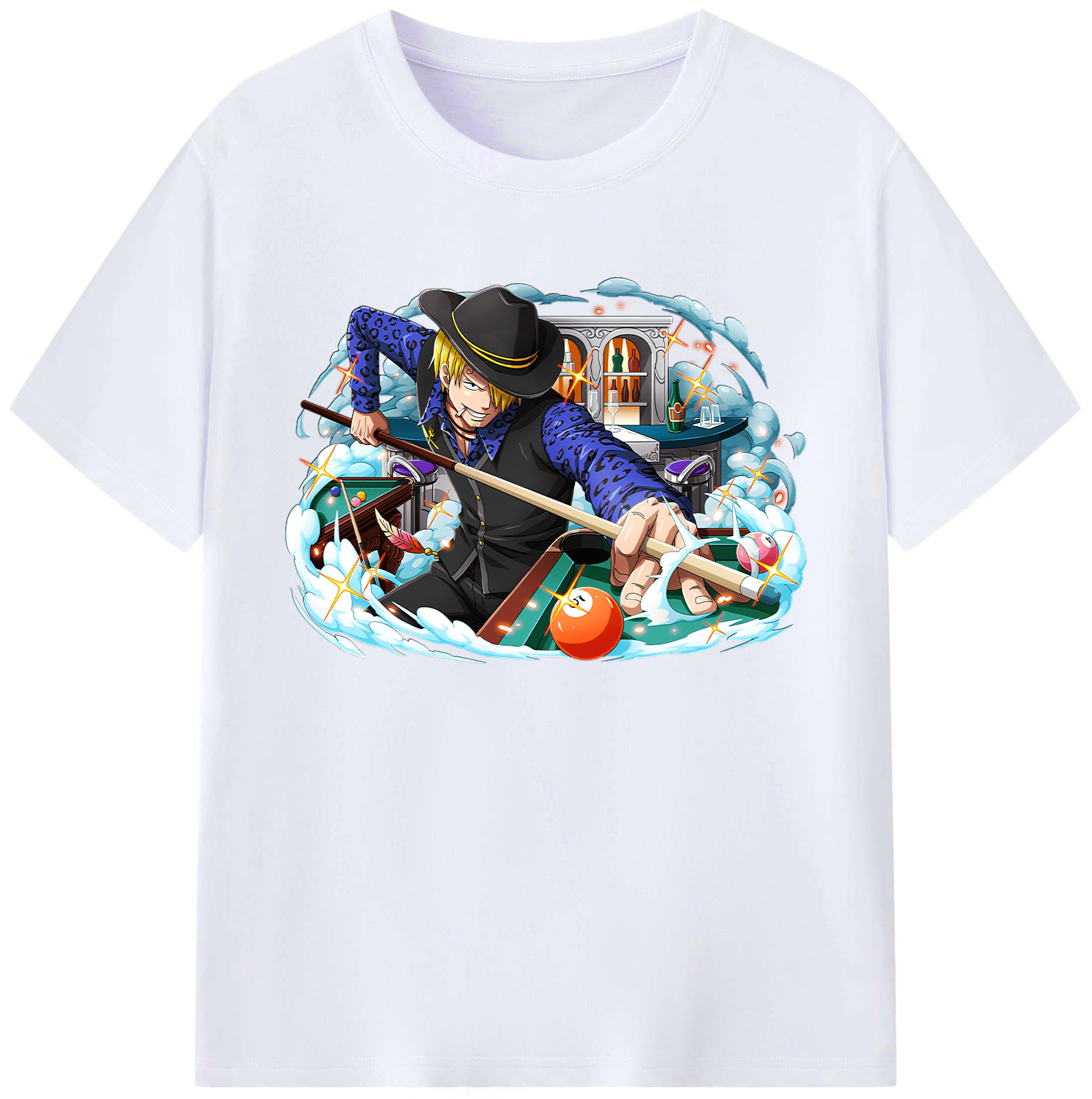 （画像用） ワンピース サンジ ONE PIECE Sanji 綿100％ メンズ半袖Tシャツ｜肌触りやわらか＆通気性