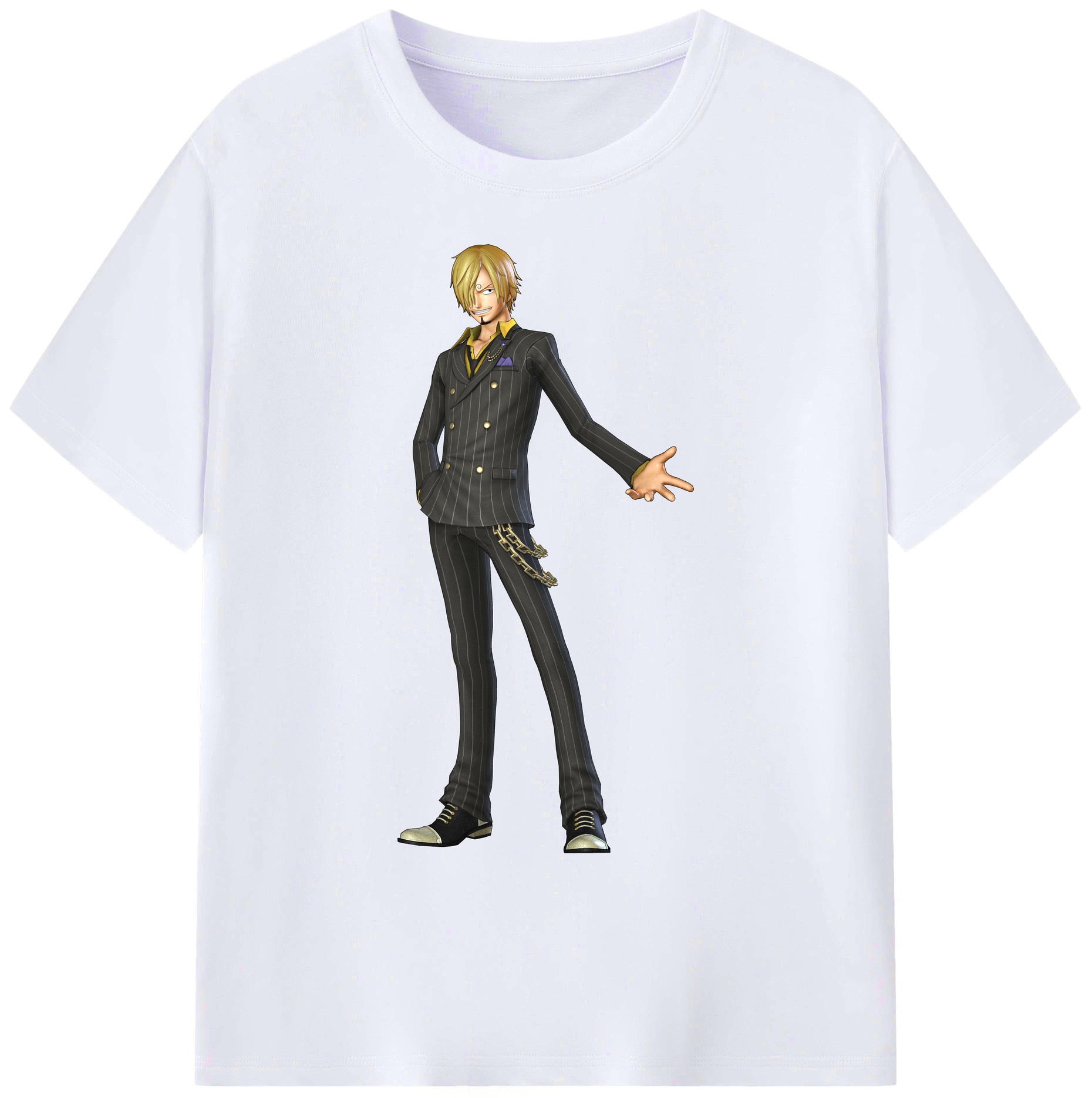 （画像用） ワンピース サンジ ONE PIECE Sanji 綿100％ メンズ半袖Tシャツ｜肌触りやわらか＆通気性