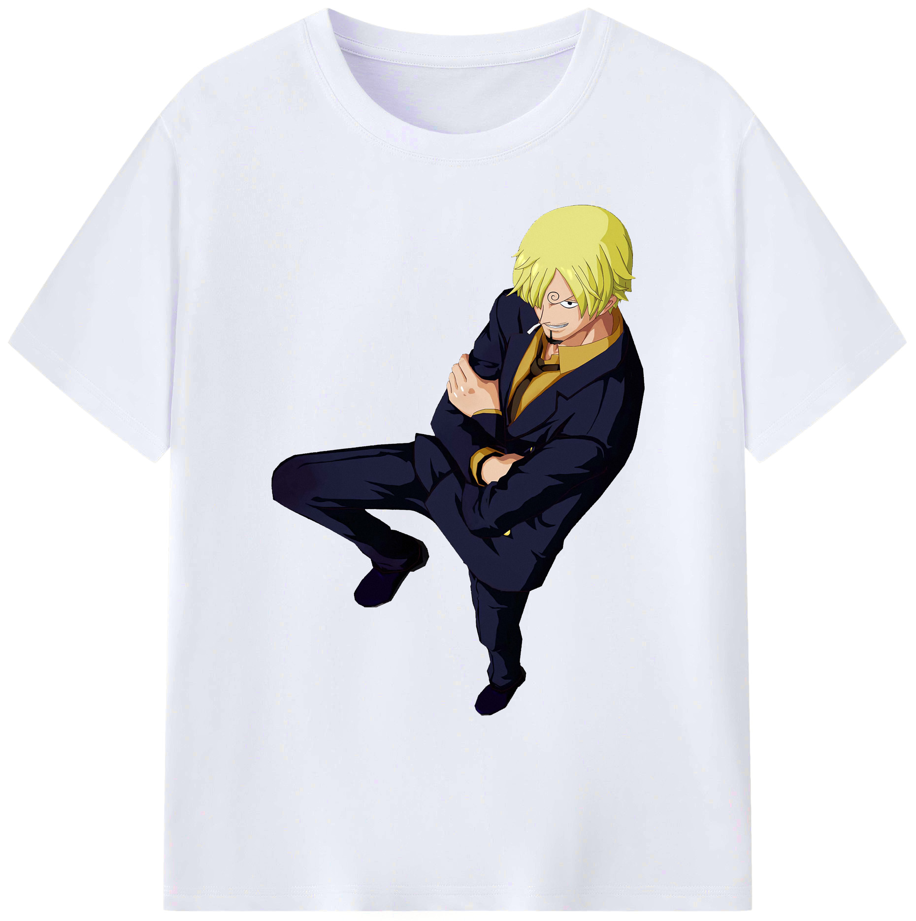 （画像用） ワンピース サンジ ONE PIECE Sanji 綿100％ メンズ半袖Tシャツ｜肌触りやわらか＆通気性