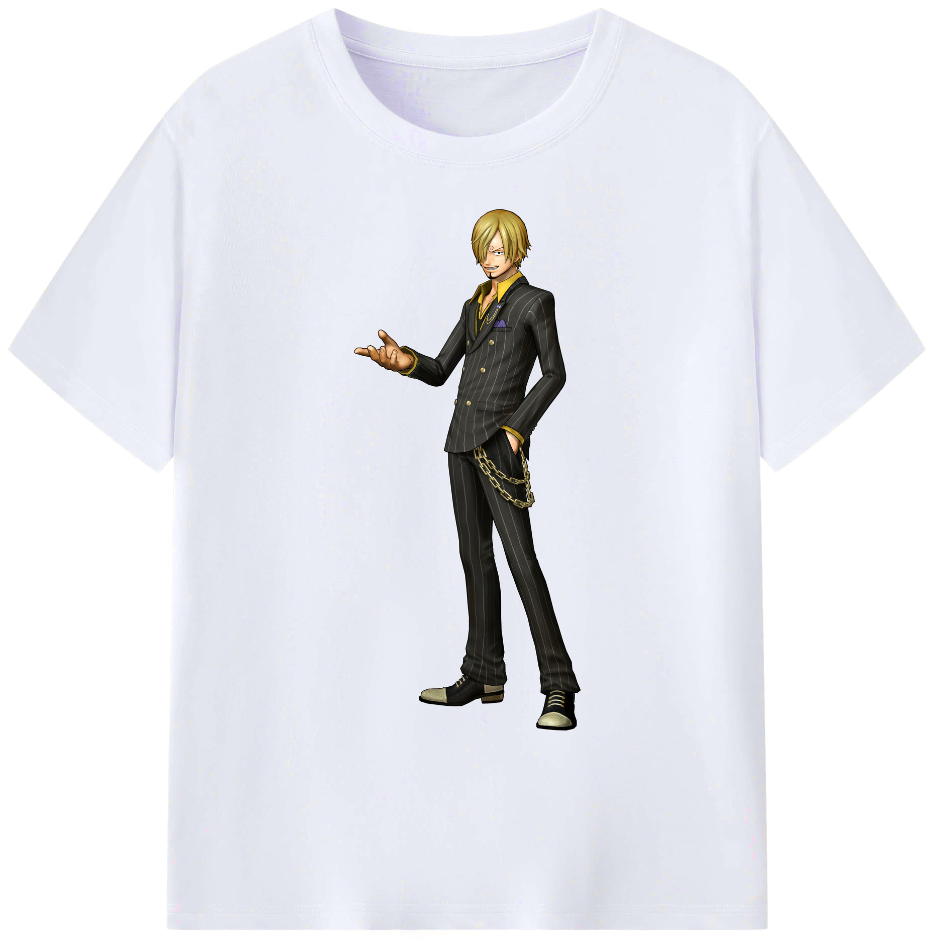 （画像用） ワンピース サンジ ONE PIECE Sanji 綿100％ メンズ半袖Tシャツ｜肌触りやわらか＆通気性