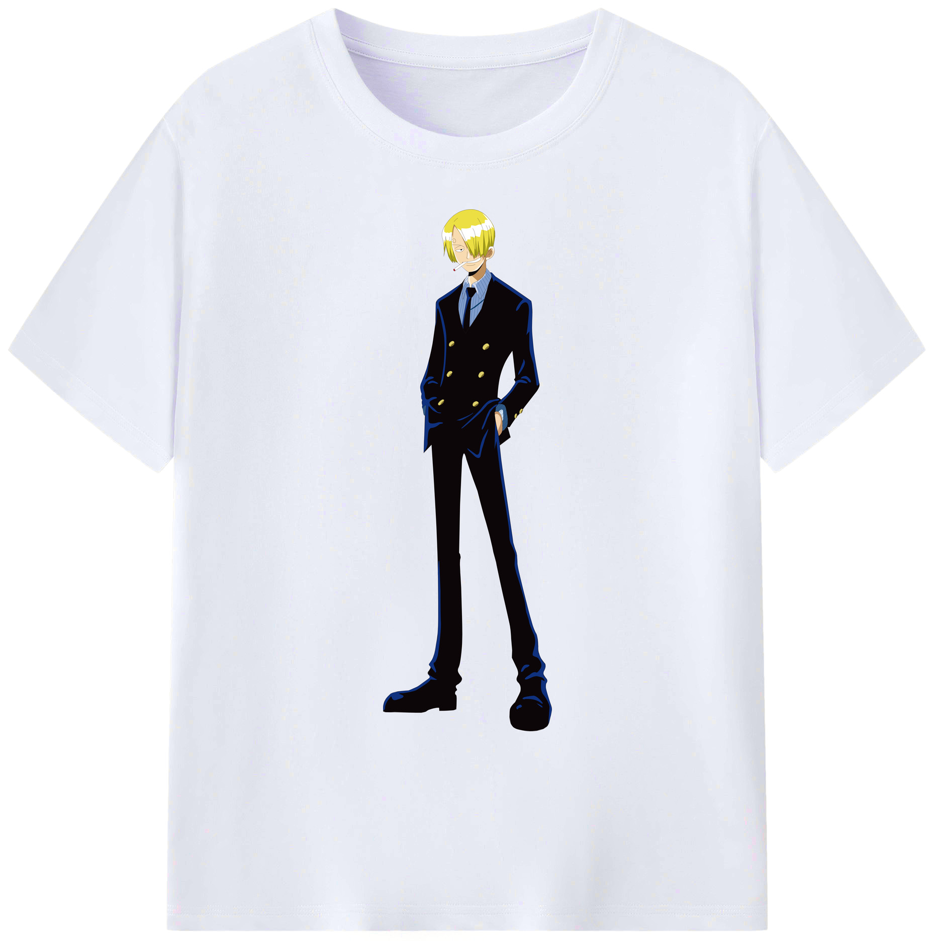 （画像用） ワンピース サンジ ONE PIECE Sanji 綿100％ メンズ半袖Tシャツ｜肌触りやわらか＆通気性
