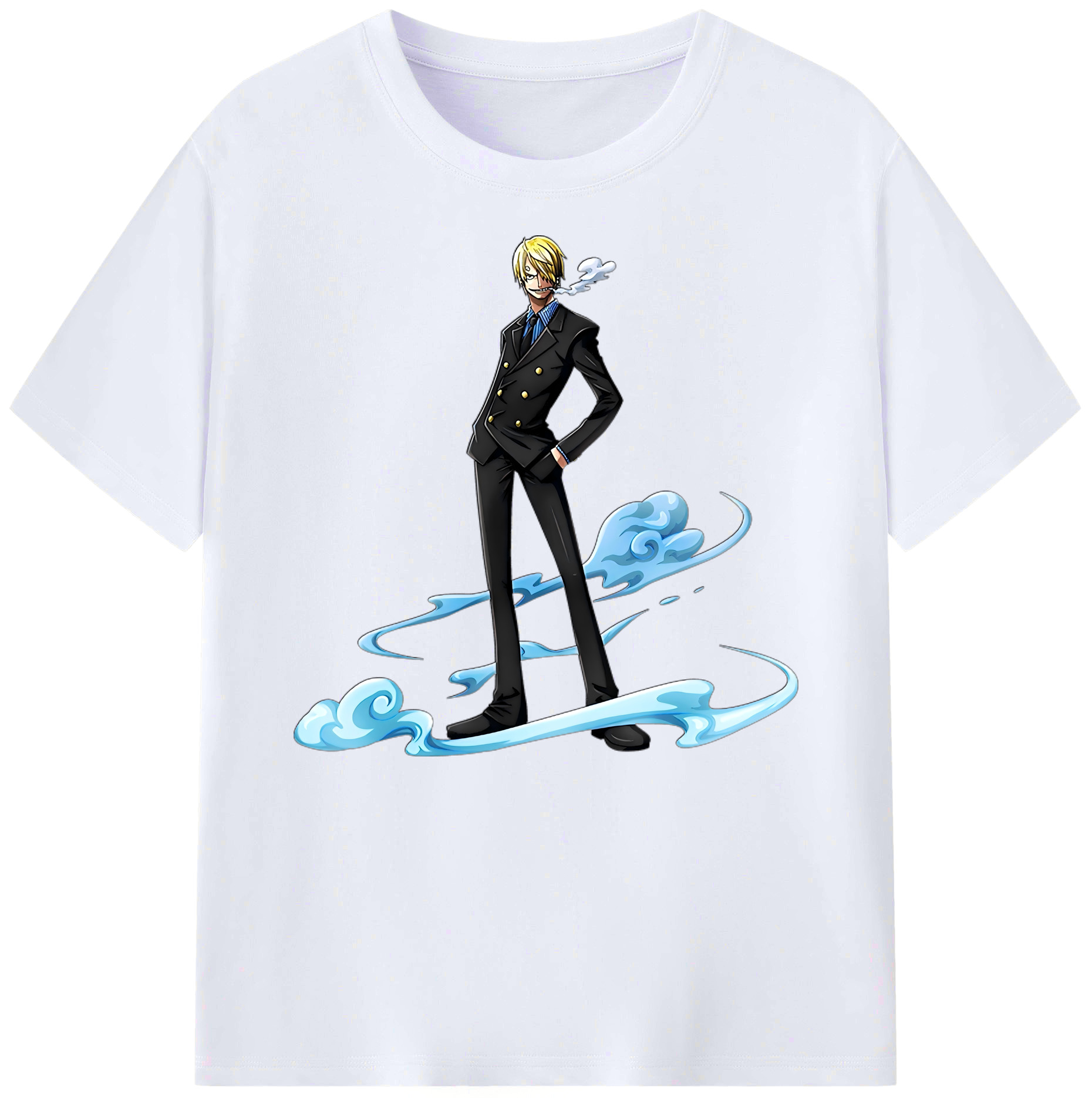 （画像用） ワンピース サンジ ONE PIECE Sanji 綿100％ メンズ半袖Tシャツ｜肌触りやわらか＆通気性