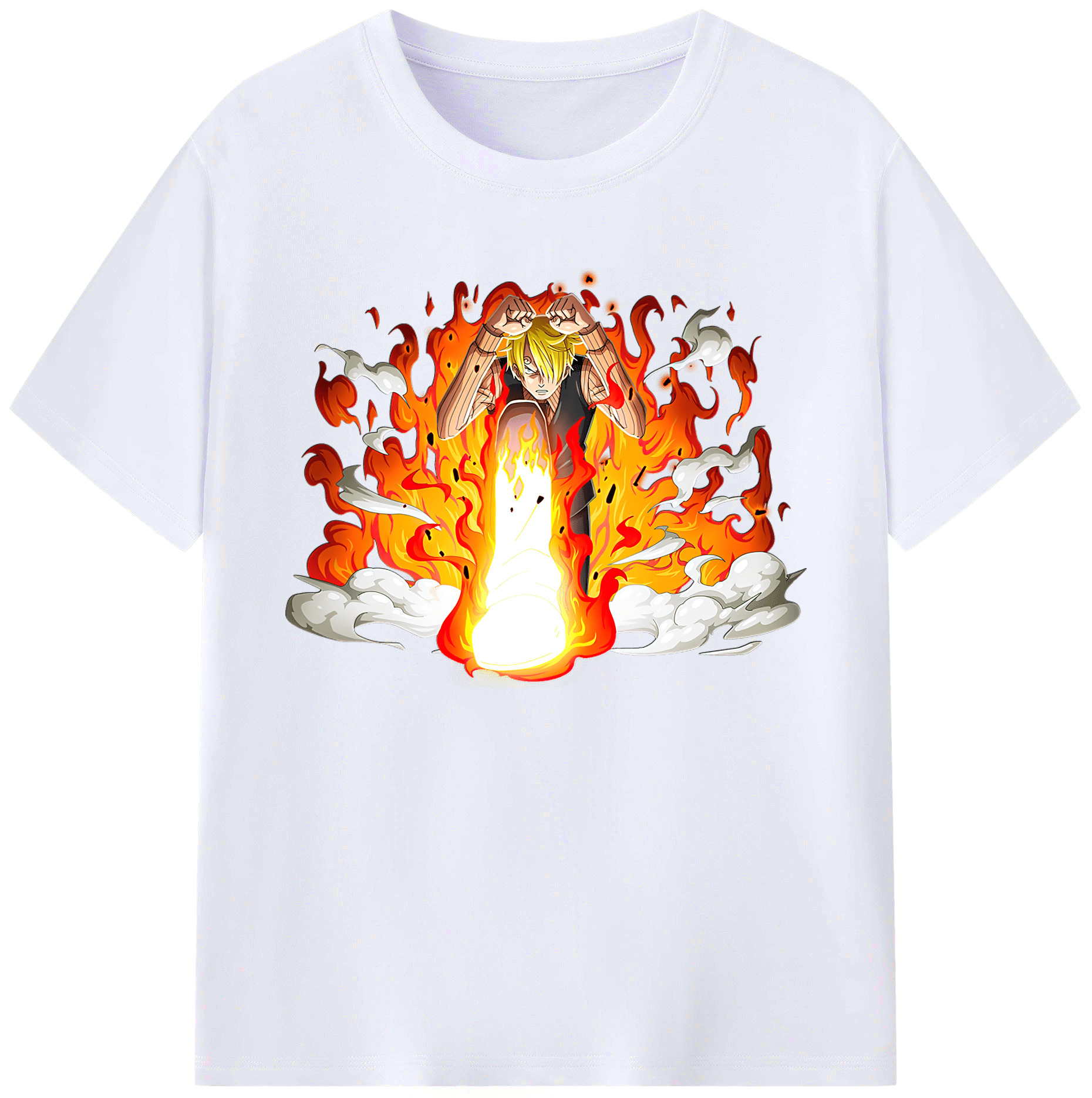 （画像用） ワンピース サンジ ONE PIECE Sanji 綿100％ メンズ半袖Tシャツ｜肌触りやわらか＆通気性