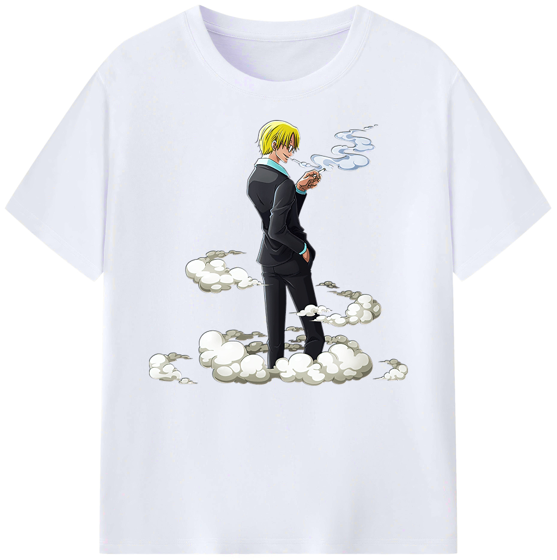 （画像用） ワンピース サンジ ONE PIECE Sanji 綿100％ メンズ半袖Tシャツ｜肌触りやわらか＆通気性