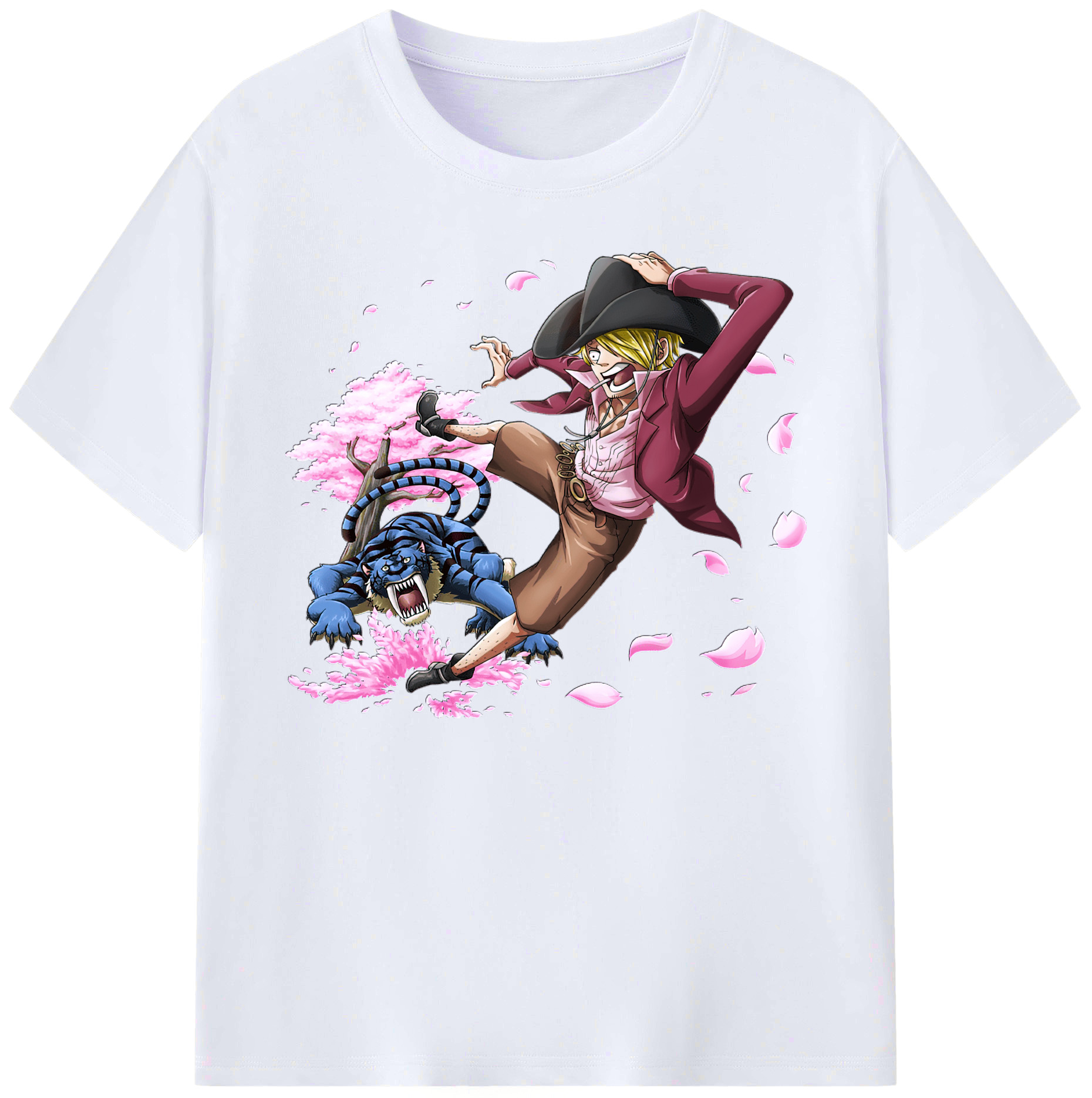 （画像用） ワンピース サンジ ONE PIECE Sanji 綿100％ メンズ半袖Tシャツ｜肌触りやわらか＆通気性