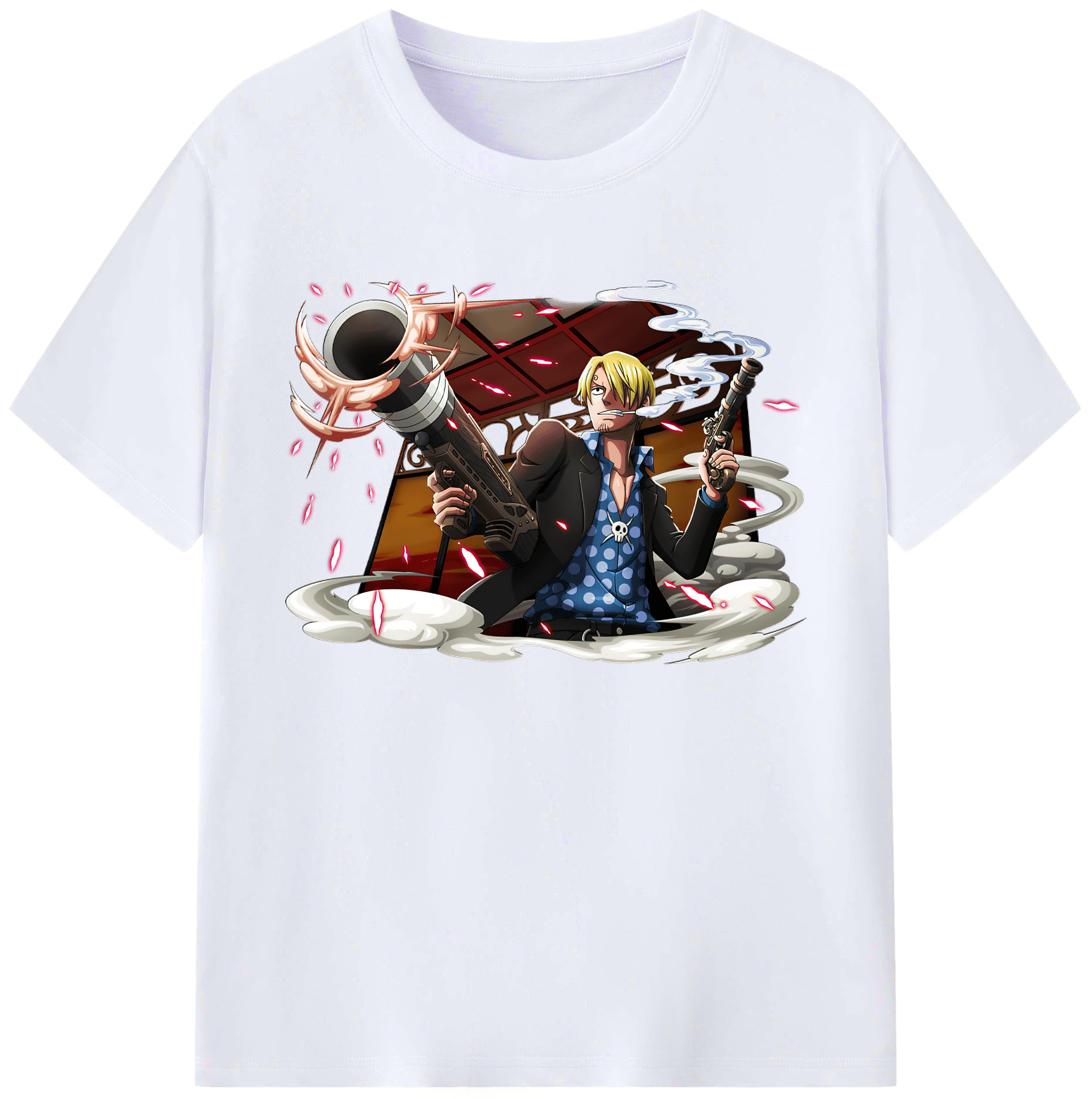 （画像用） ワンピース サンジ ONE PIECE Sanji 綿100％ メンズ半袖Tシャツ｜肌触りやわらか＆通気性