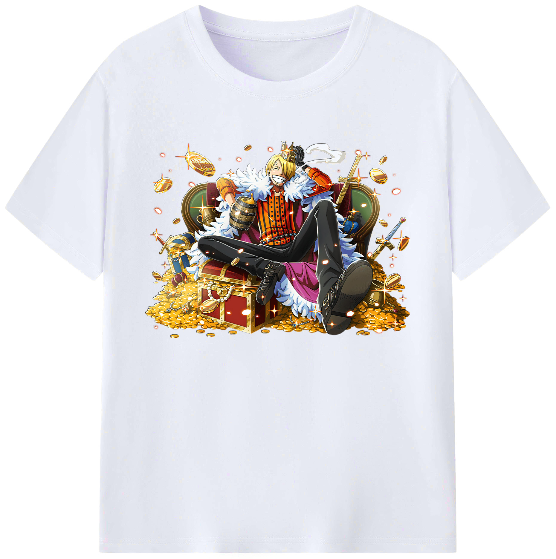 （画像用） ワンピース サンジ ONE PIECE Sanji 綿100％ メンズ半袖Tシャツ｜肌触りやわらか＆通気性