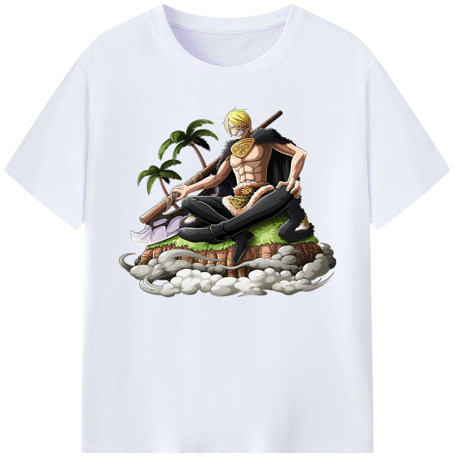 （画像用） ワンピース サンジ ONE PIECE Sanji 綿100％ メンズ半袖Tシャツ｜肌触りやわらか＆通気性