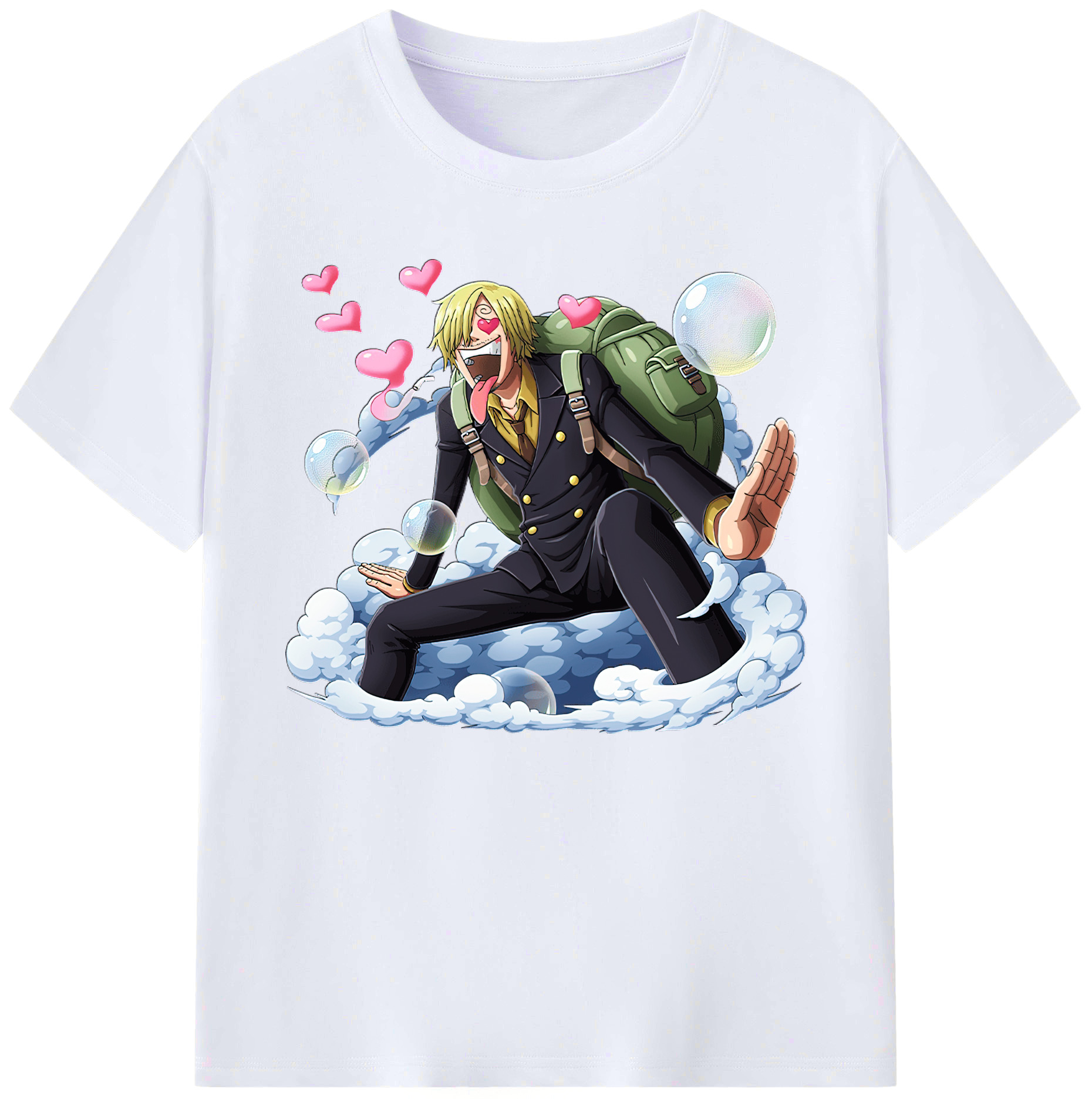 （画像用） ワンピース サンジ ONE PIECE Sanji 綿100％ メンズ半袖Tシャツ｜肌触りやわらか＆通気性