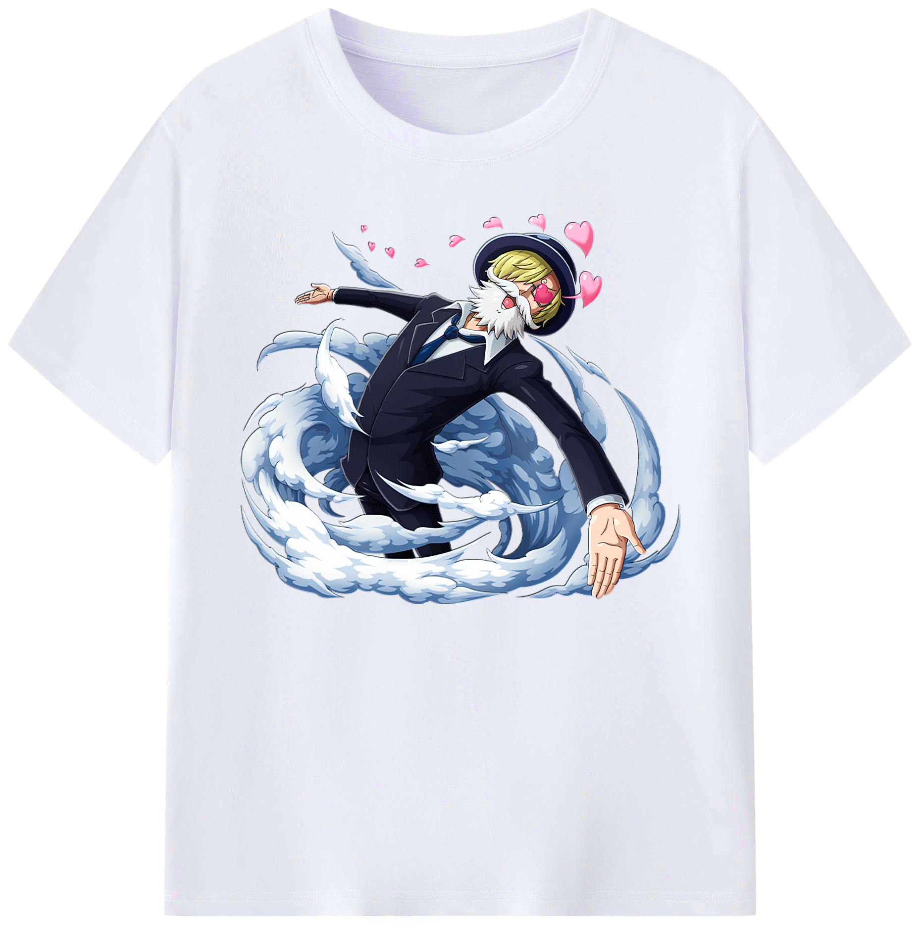 （画像用） ワンピース サンジ ONE PIECE Sanji 綿100％ メンズ半袖Tシャツ｜肌触りやわらか＆通気性