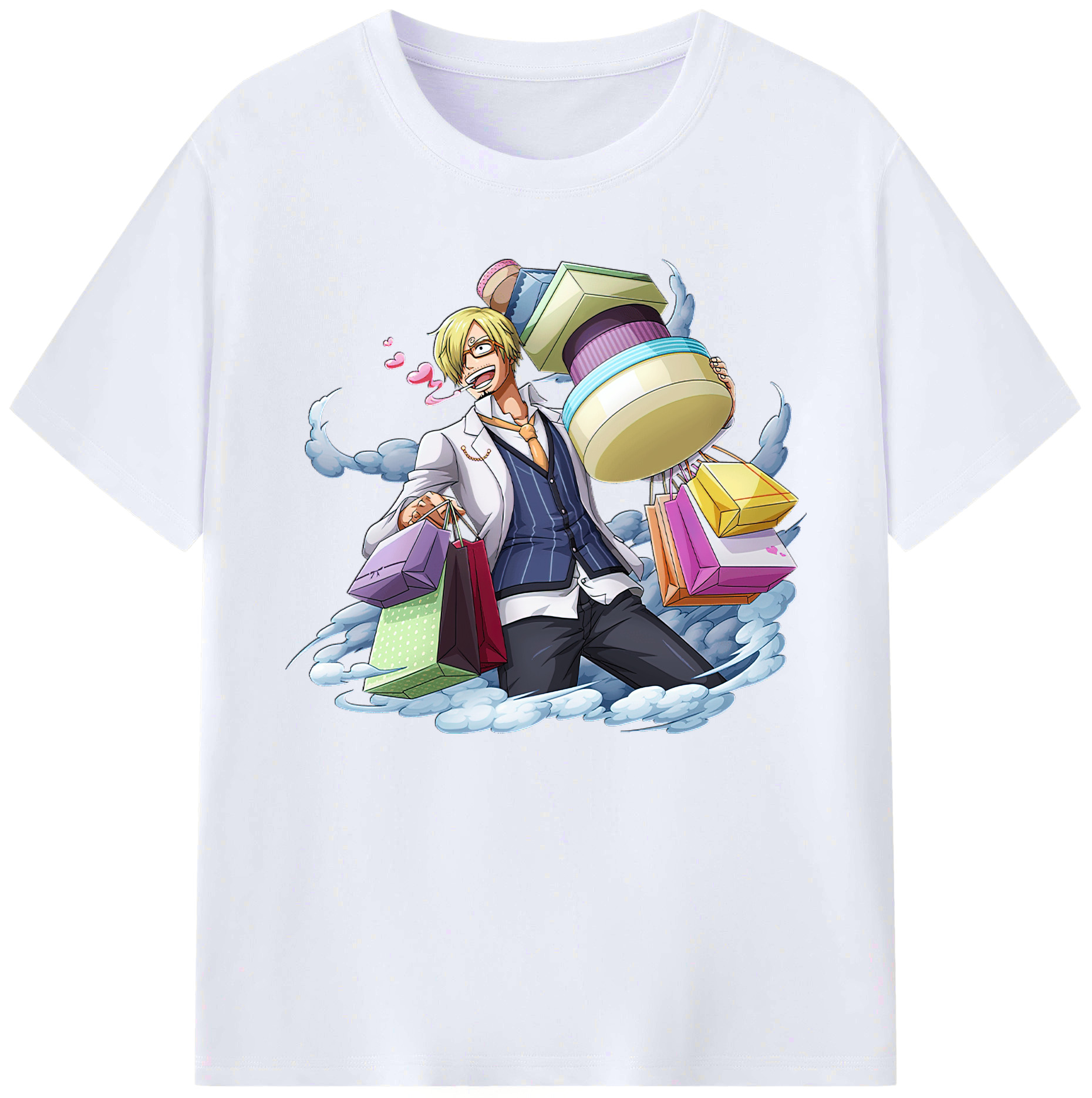 （画像用） ワンピース サンジ ONE PIECE Sanji 綿100％ メンズ半袖Tシャツ｜肌触りやわらか＆通気性