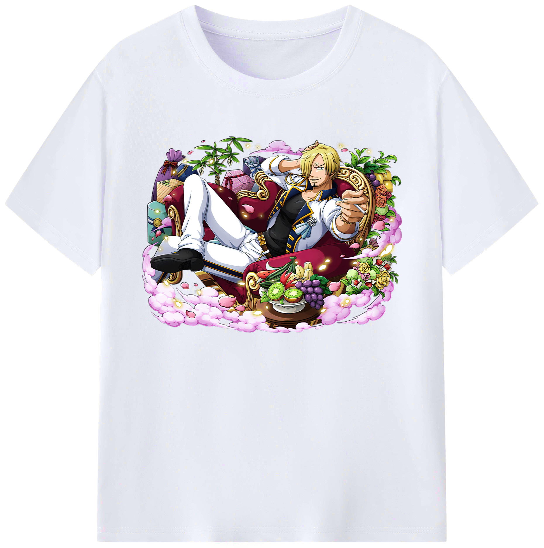 （画像用） ワンピース サンジ ONE PIECE Sanji 綿100％ メンズ半袖Tシャツ｜肌触りやわらか＆通気性